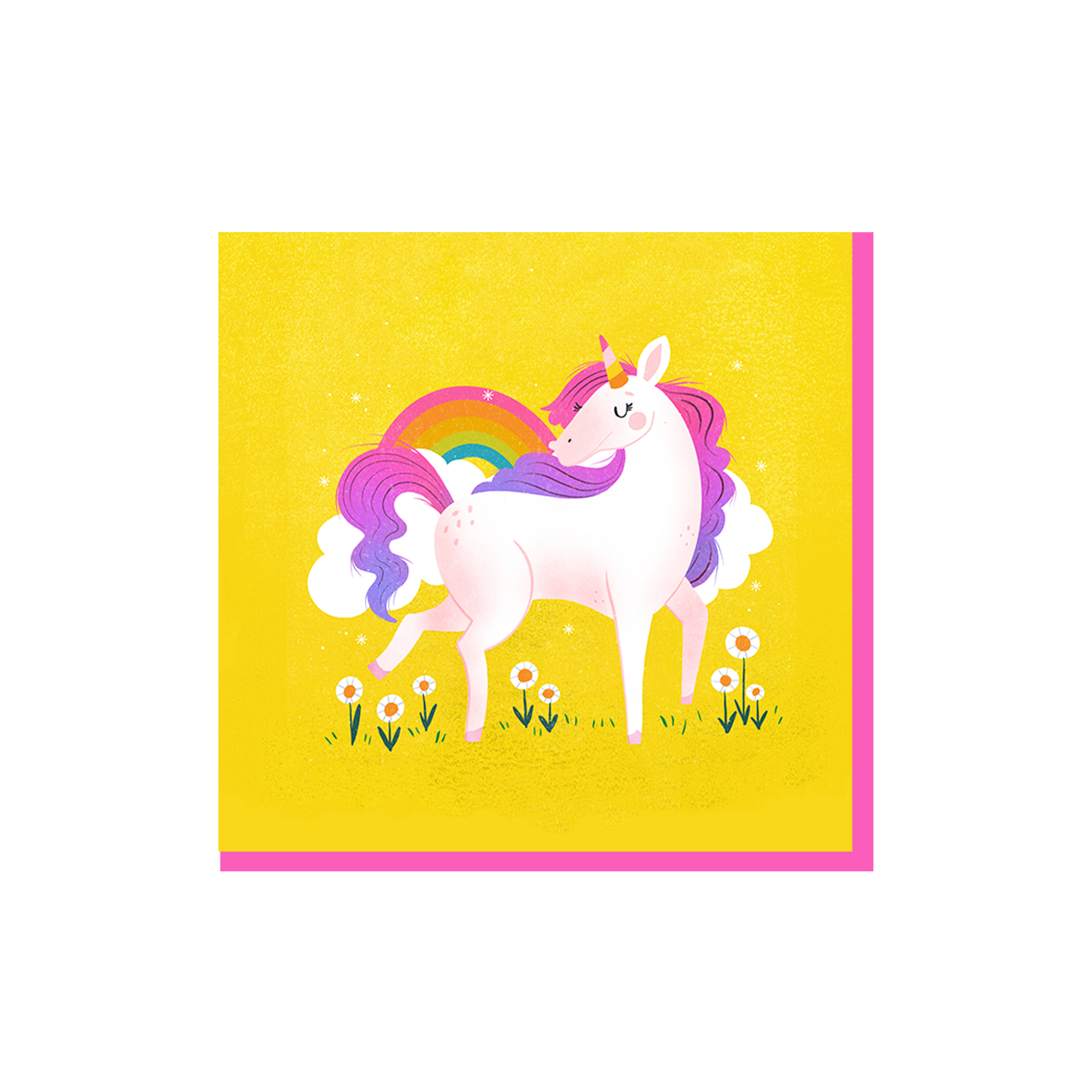 Unicorn Theme Yellow Napkin