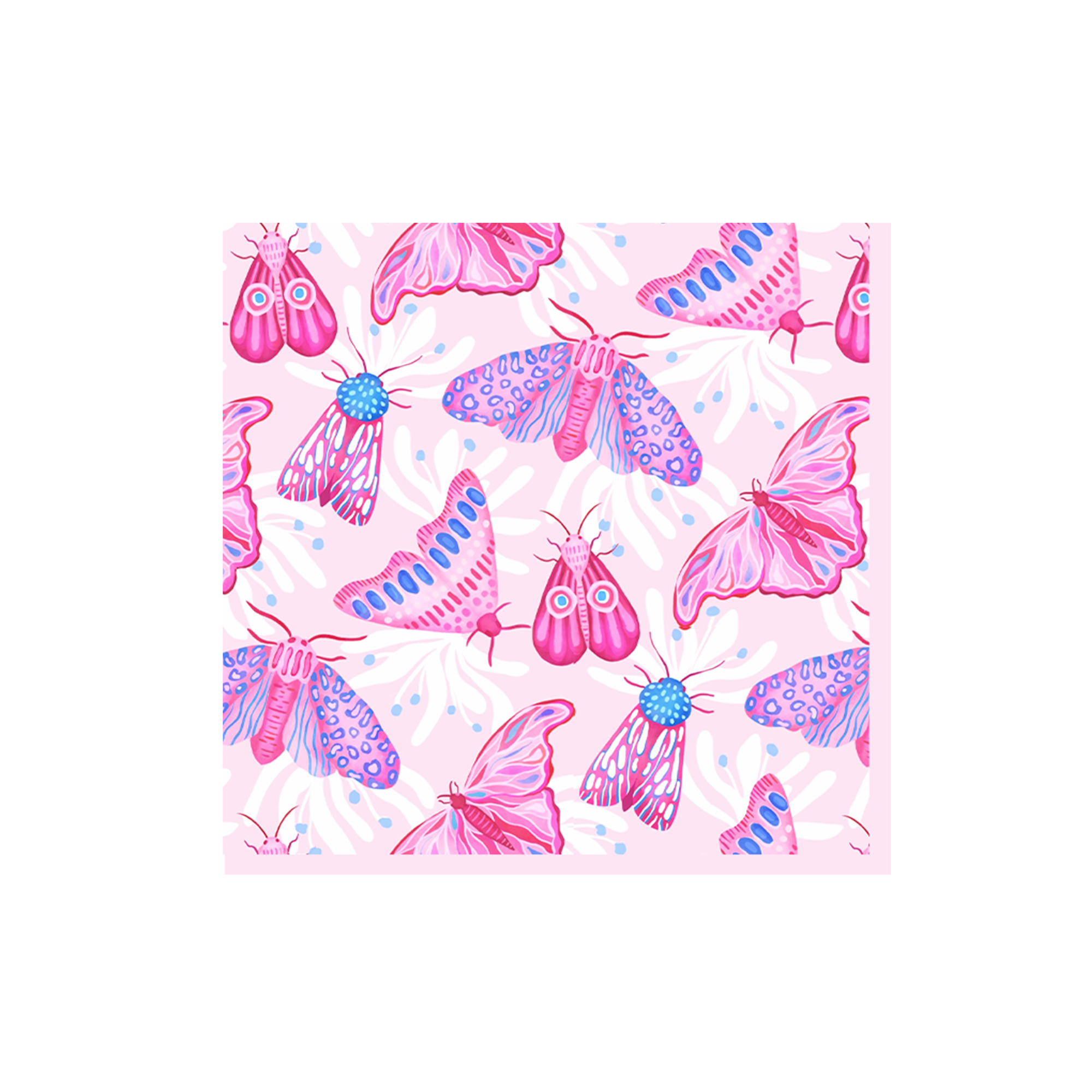 Birthday Theme Pink Background Hot Pink Butterfly Pattern Napkin