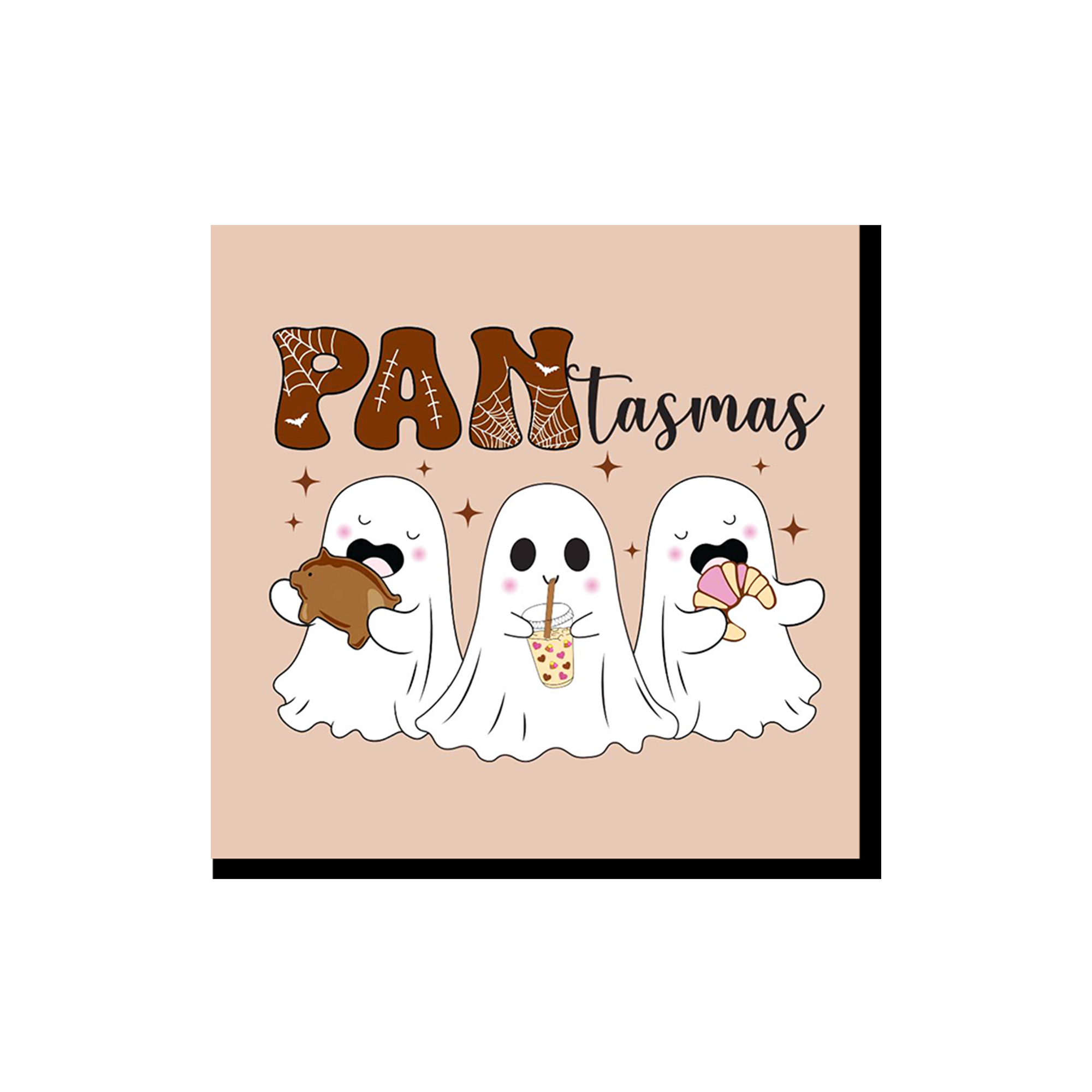 Halloween theme Brown Three Little Ghosts Napkin