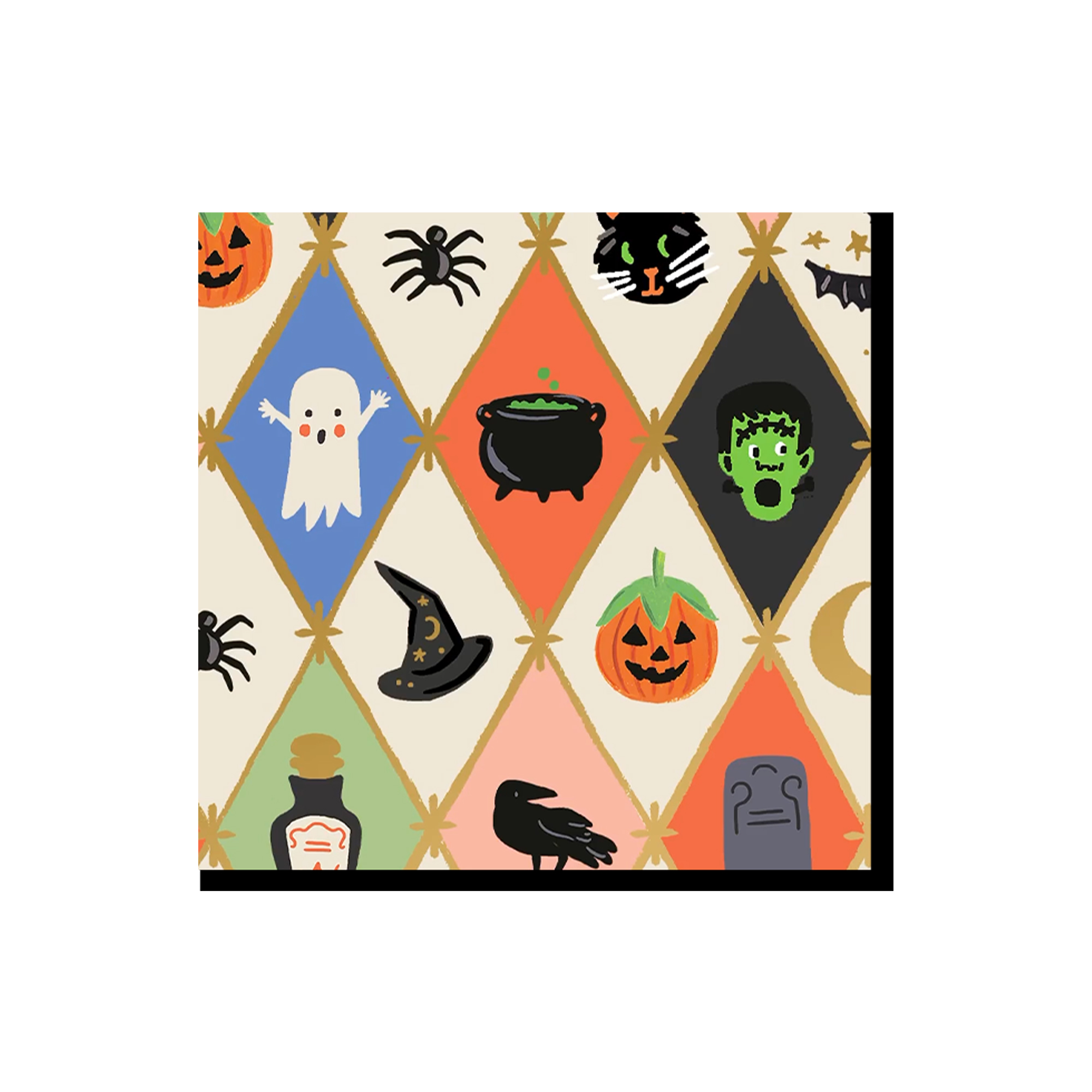 Halloween theme Colorful Squares Napkin