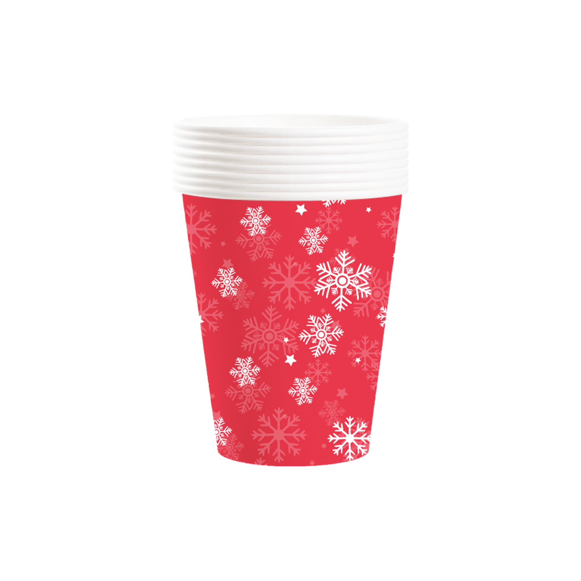 Christmas Theme Red Background Snowflake 9oz Cup 