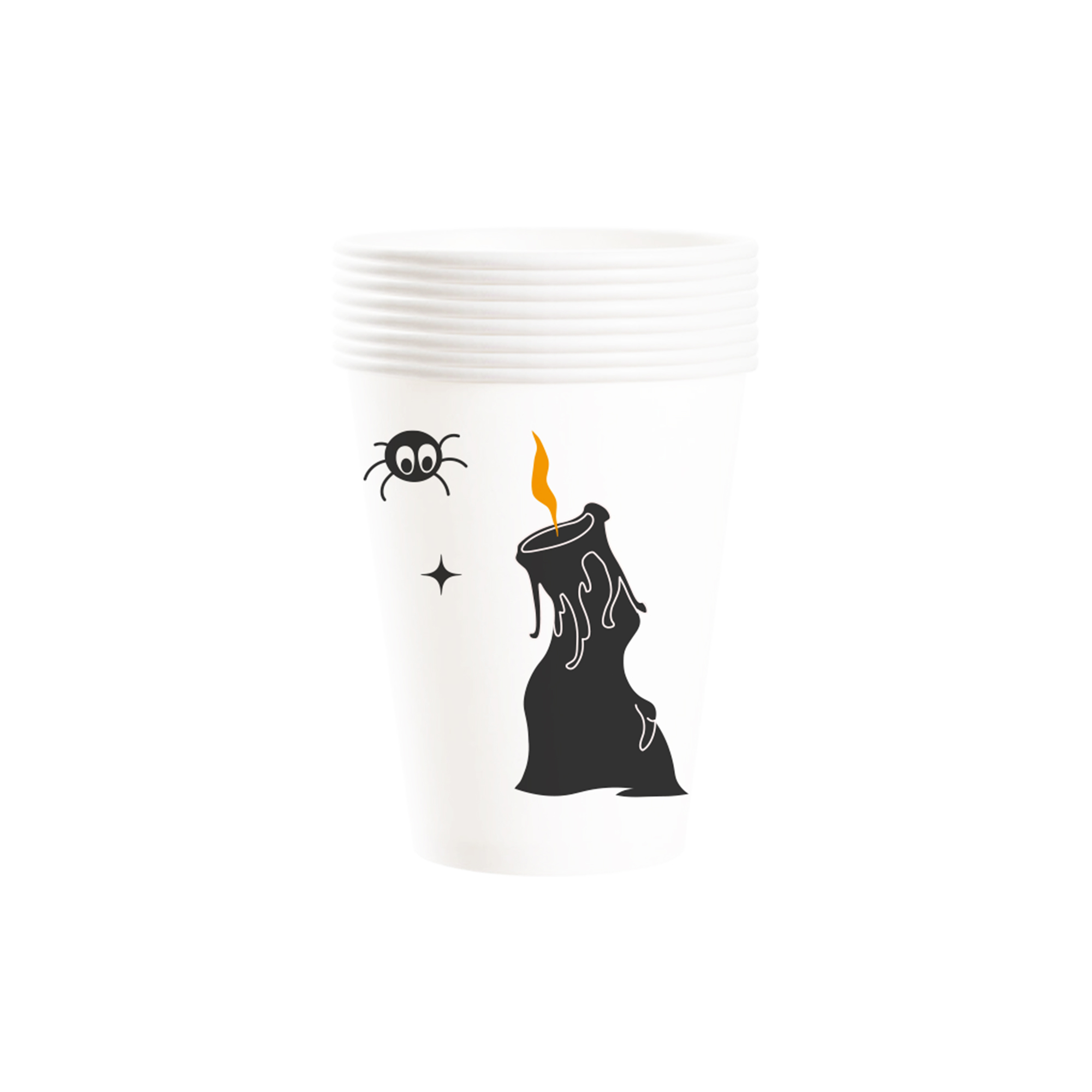 Halloween Theme White Background Candle Pattern 9oz Cup 