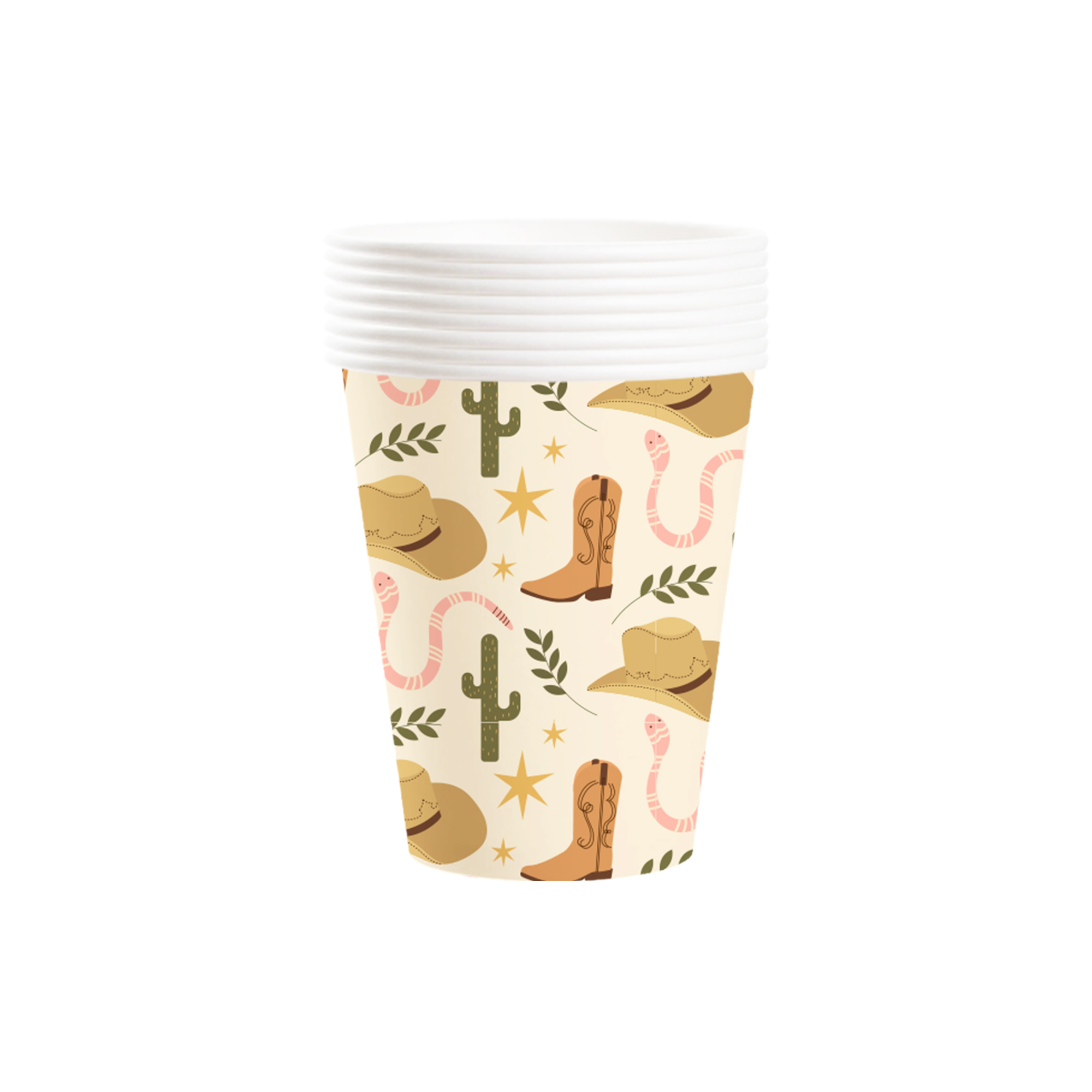 Cowboy Theme Beige Background Cowboy Boots 9oz Cup 