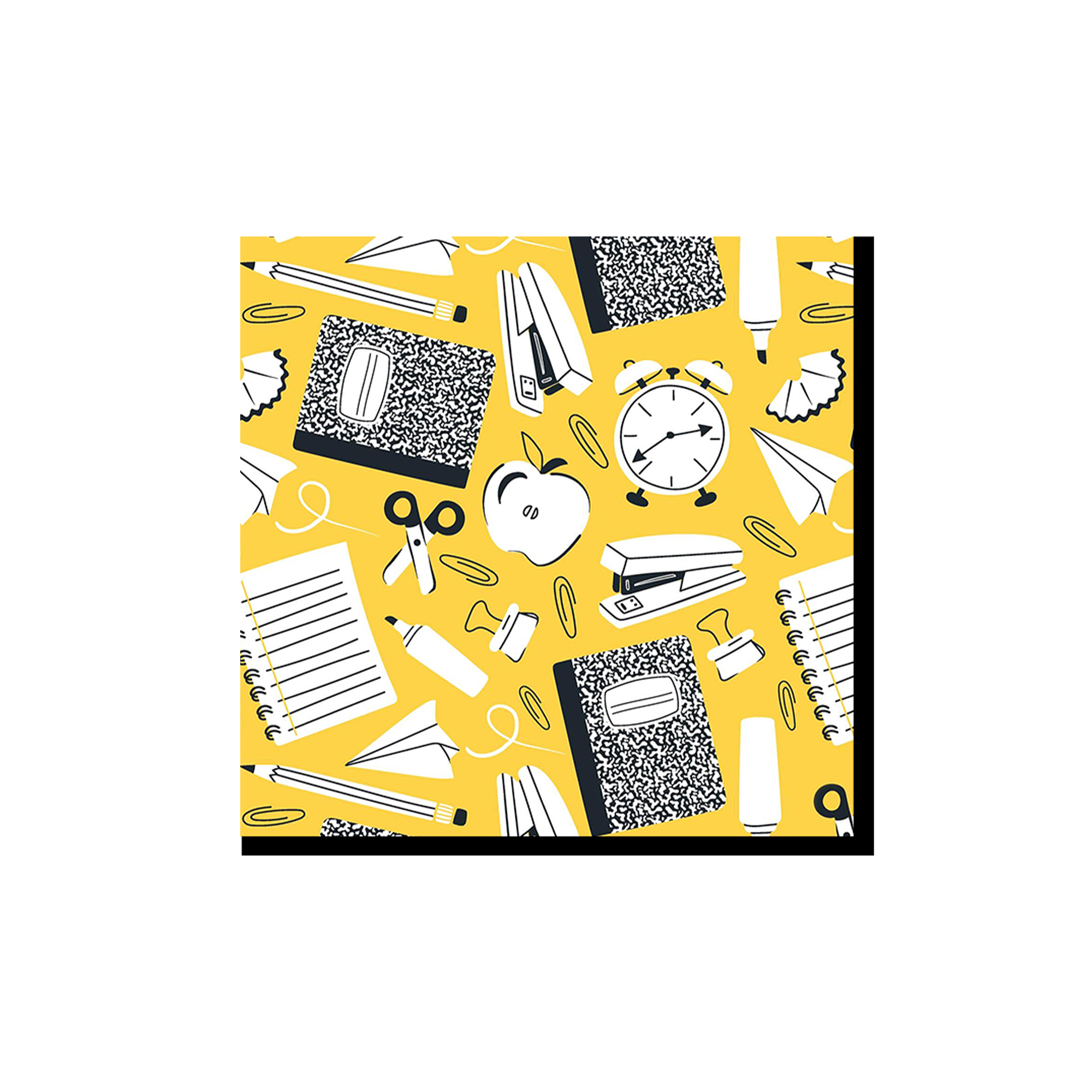 Back To School Theme Yellow Napkin