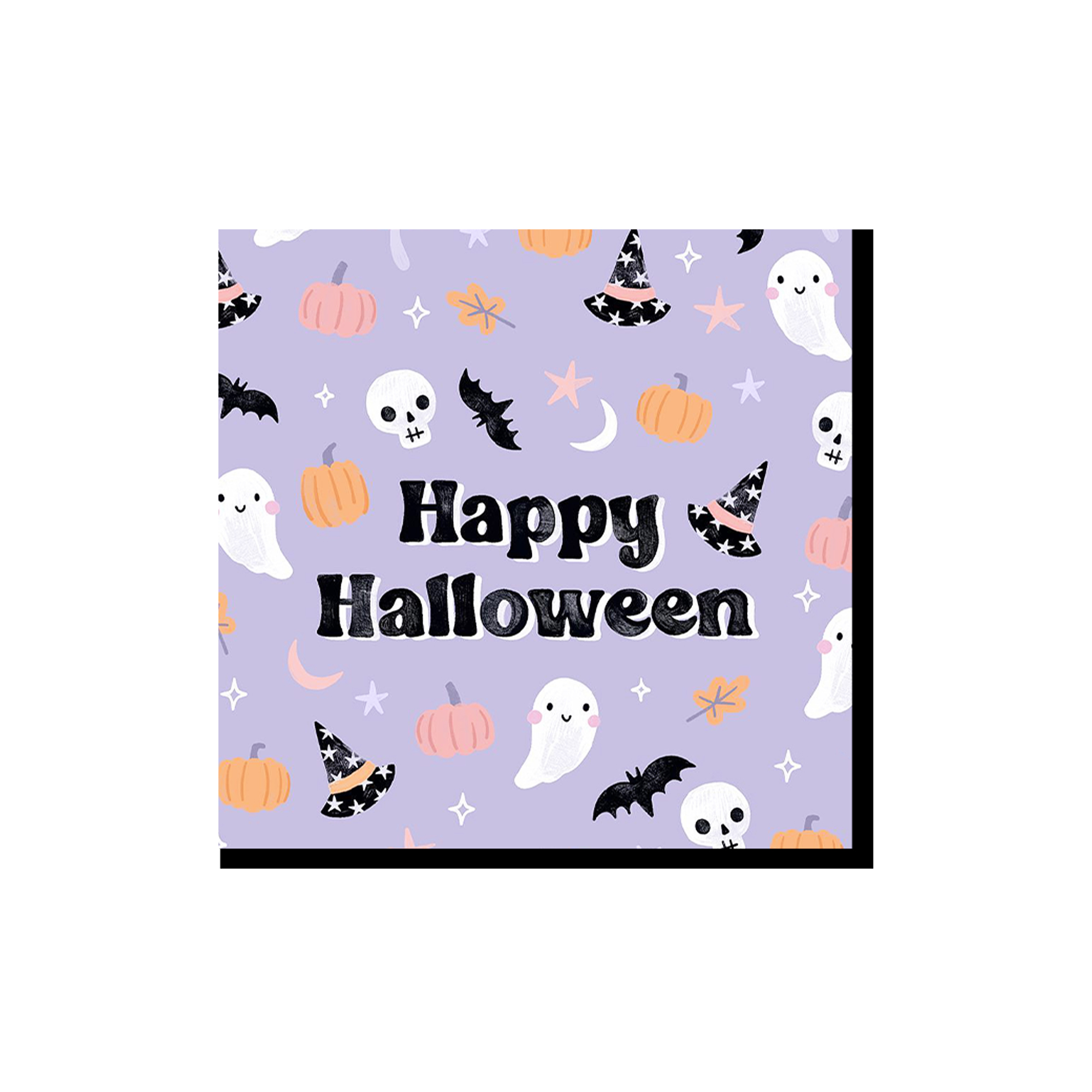 Halloween Theme Purple Background Skull and Pumpkin Pattern Napkin