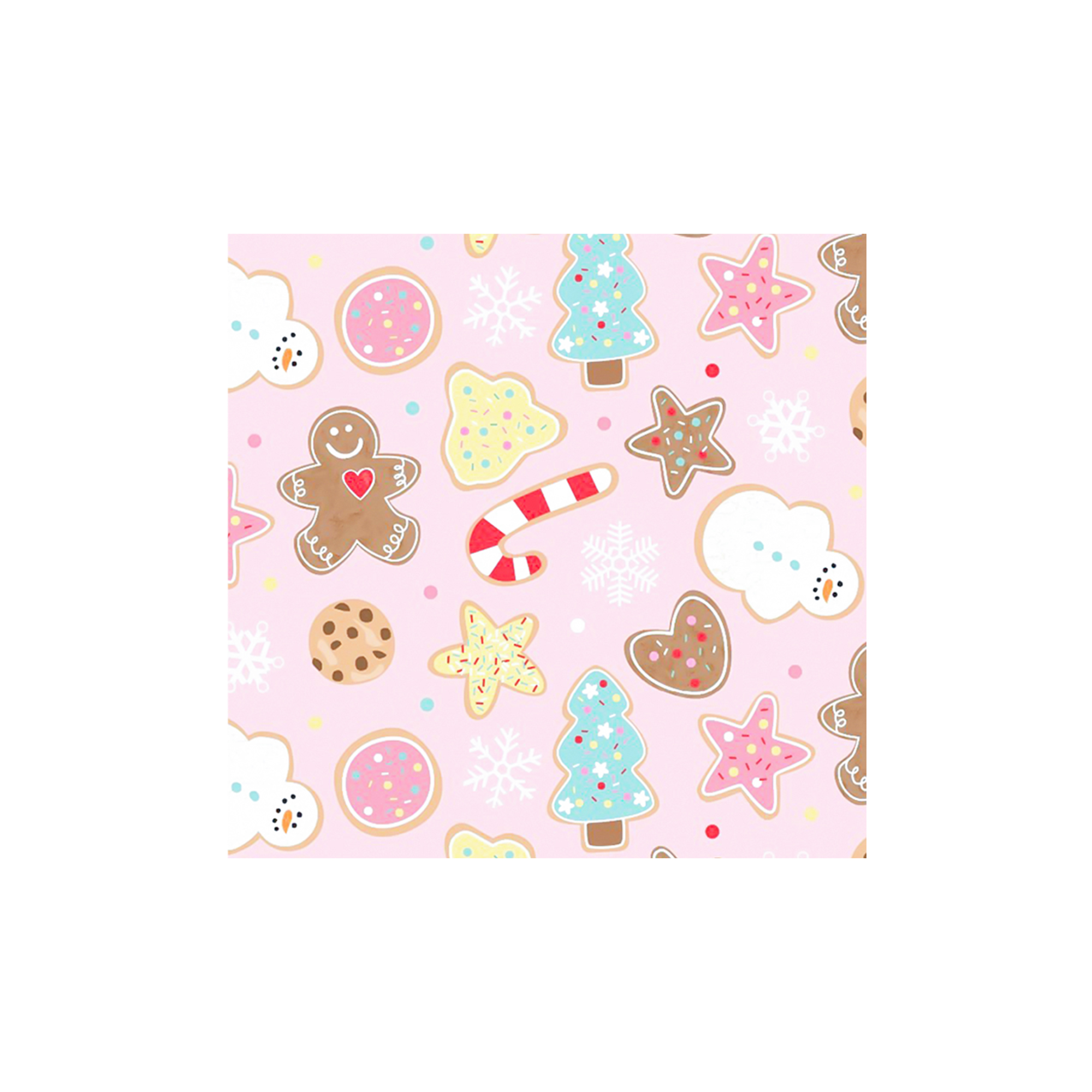 Christmas Themed Pink Background Gingerbread Man Napkin
