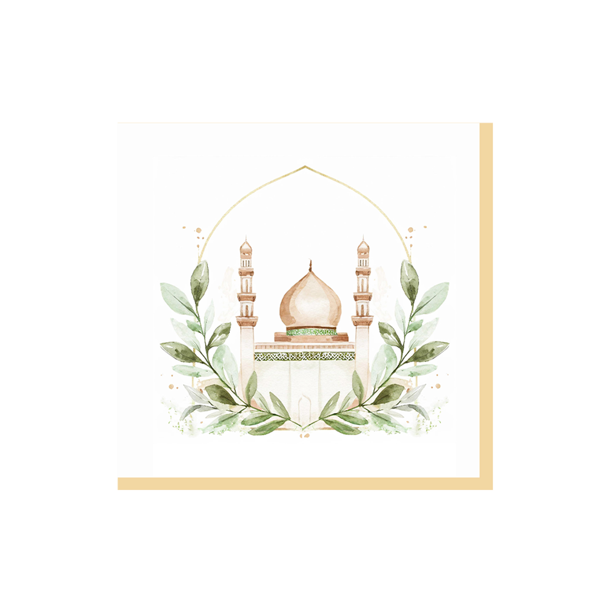 Ramadan Theme White Background Mosque Pattern Napkin