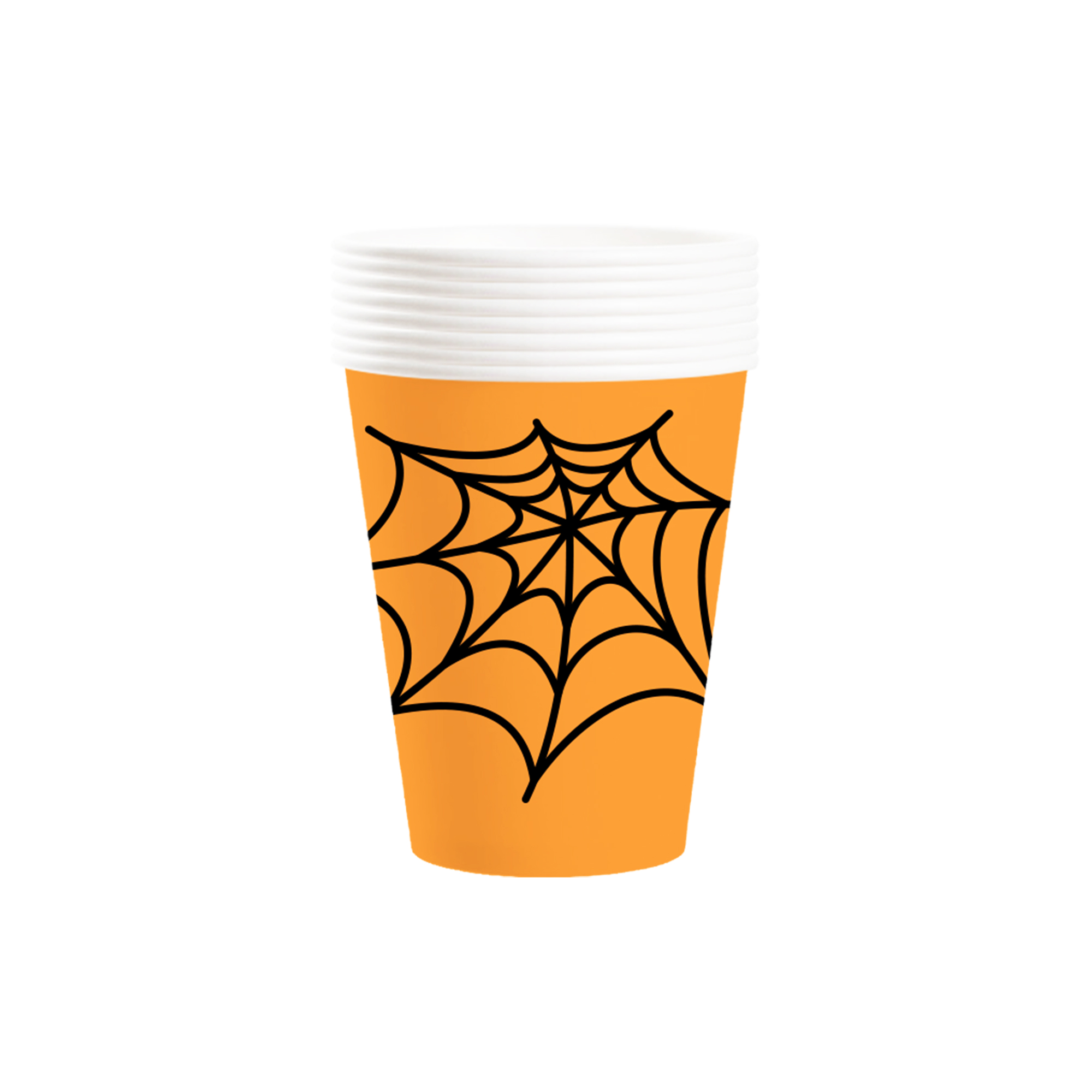 Halloween Theme Yellow Background Spider Web Pattern 9oz Cup 