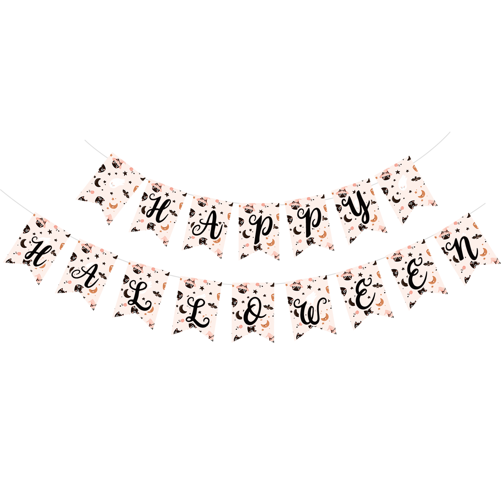 Halloween Theme Pumpkin and Black Cat Banner