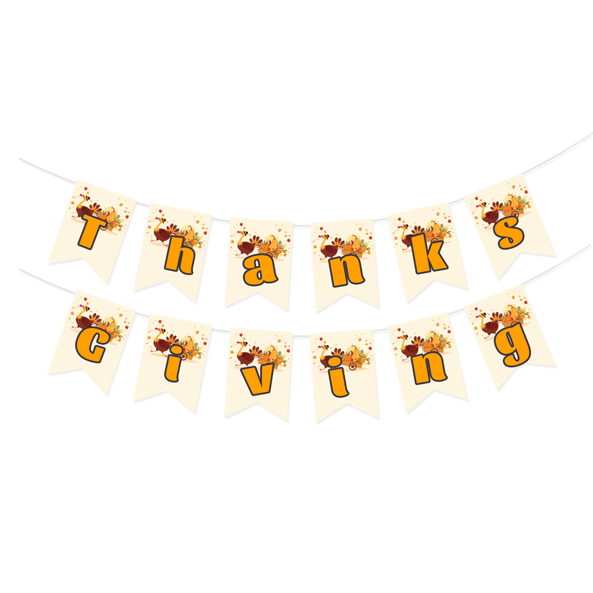 Thanks Giving Theme Light Yellow Paper Banner