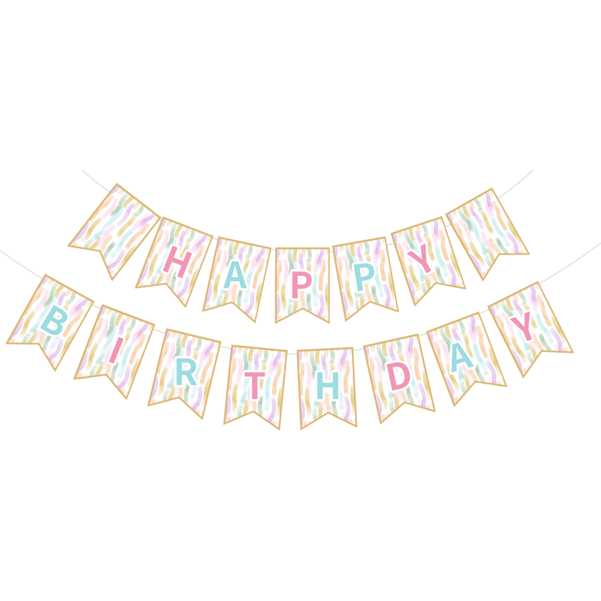 Summer Theme Happy Birthday Paper Banner