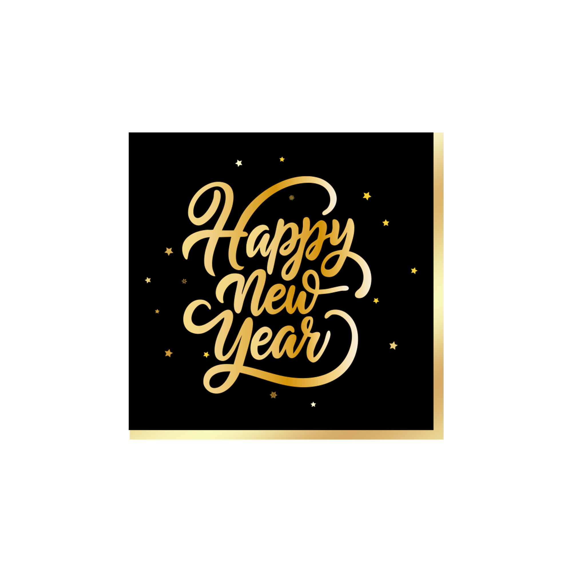 Happy New Year Black Gold Letter Napkin