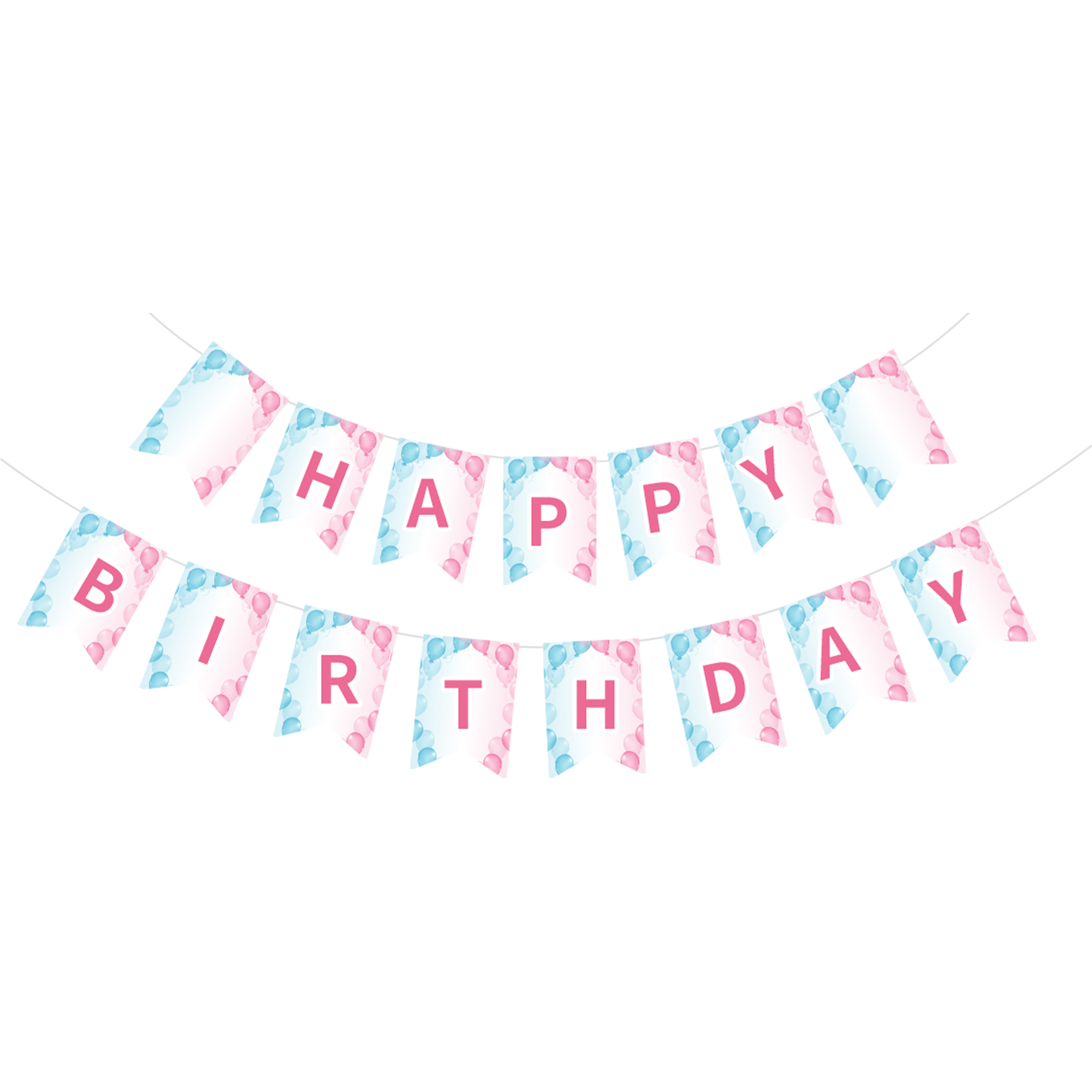 Gender Reveal Theme Birthday Paper Banner