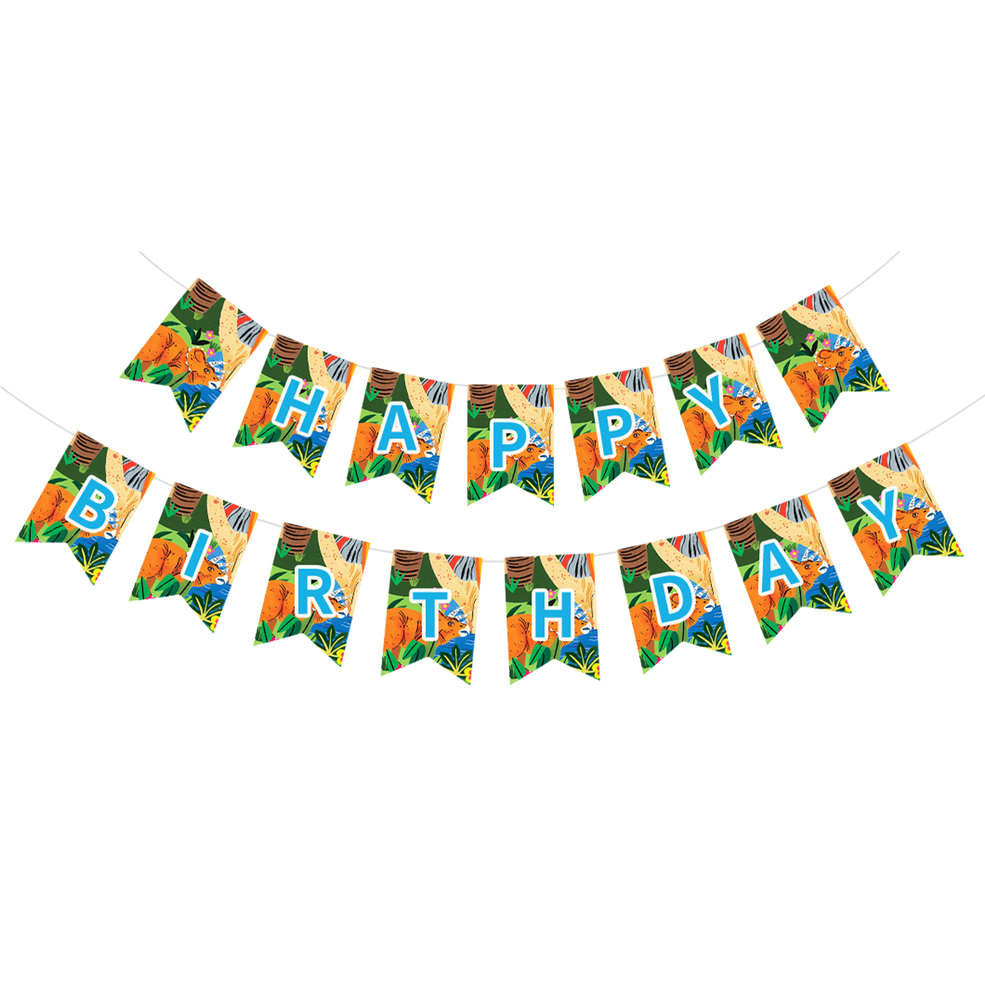 Dinosaur Theme Happy Birthday Paper Banner