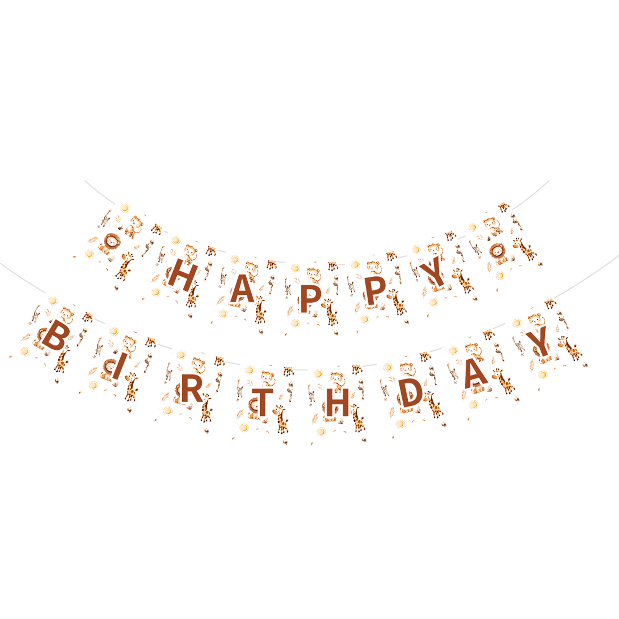 Jungle Theme Happy Birthday Paper Banner