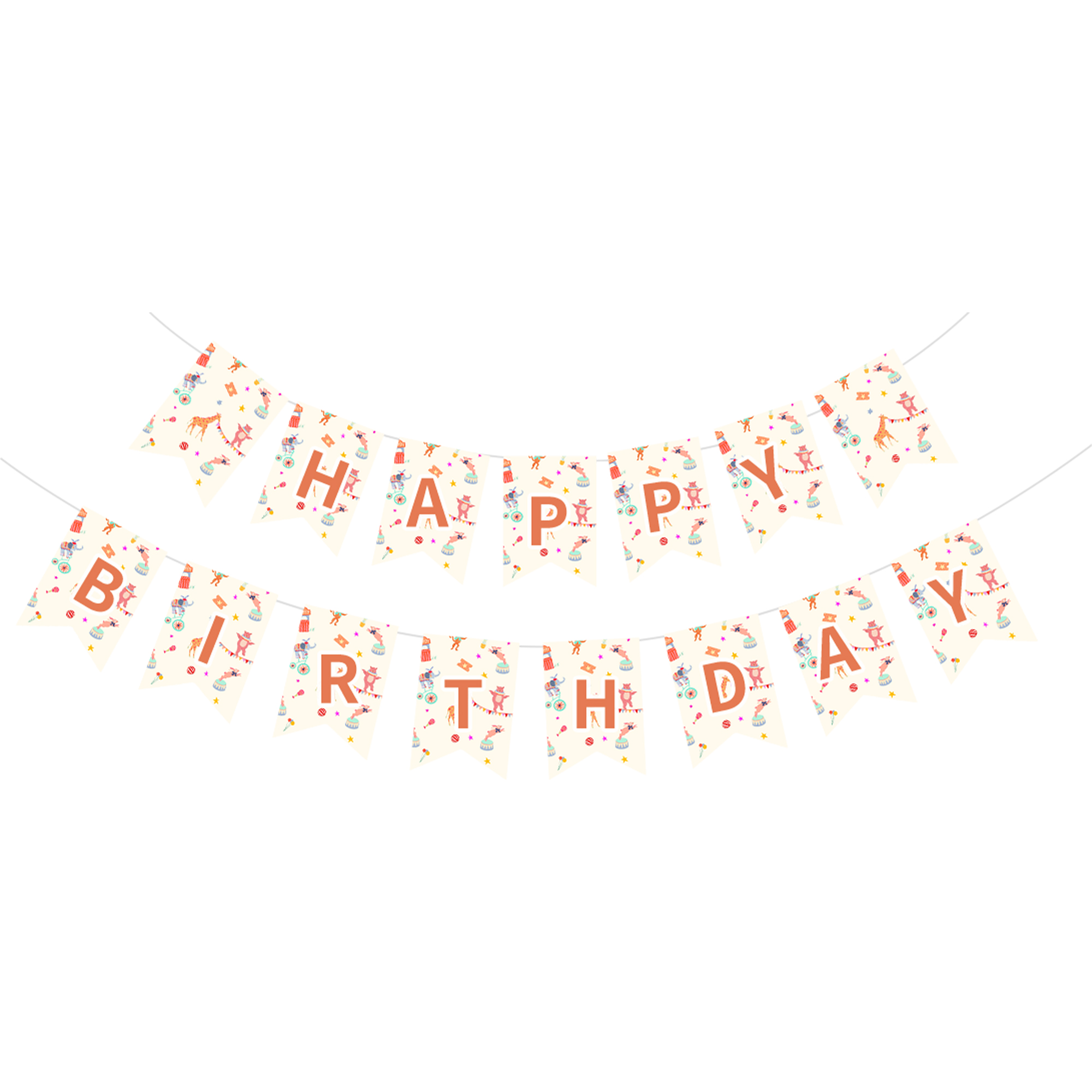 Animal Circus Theme Birthday Paper Banner