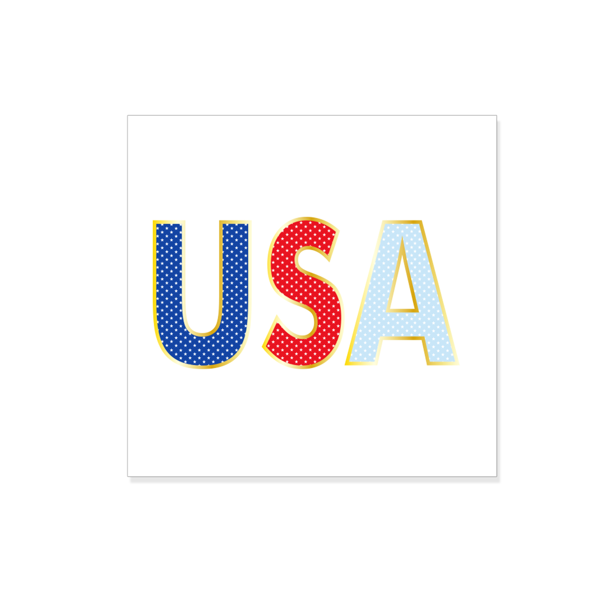 Independence Day Letter with Gold Foil Border Napkin