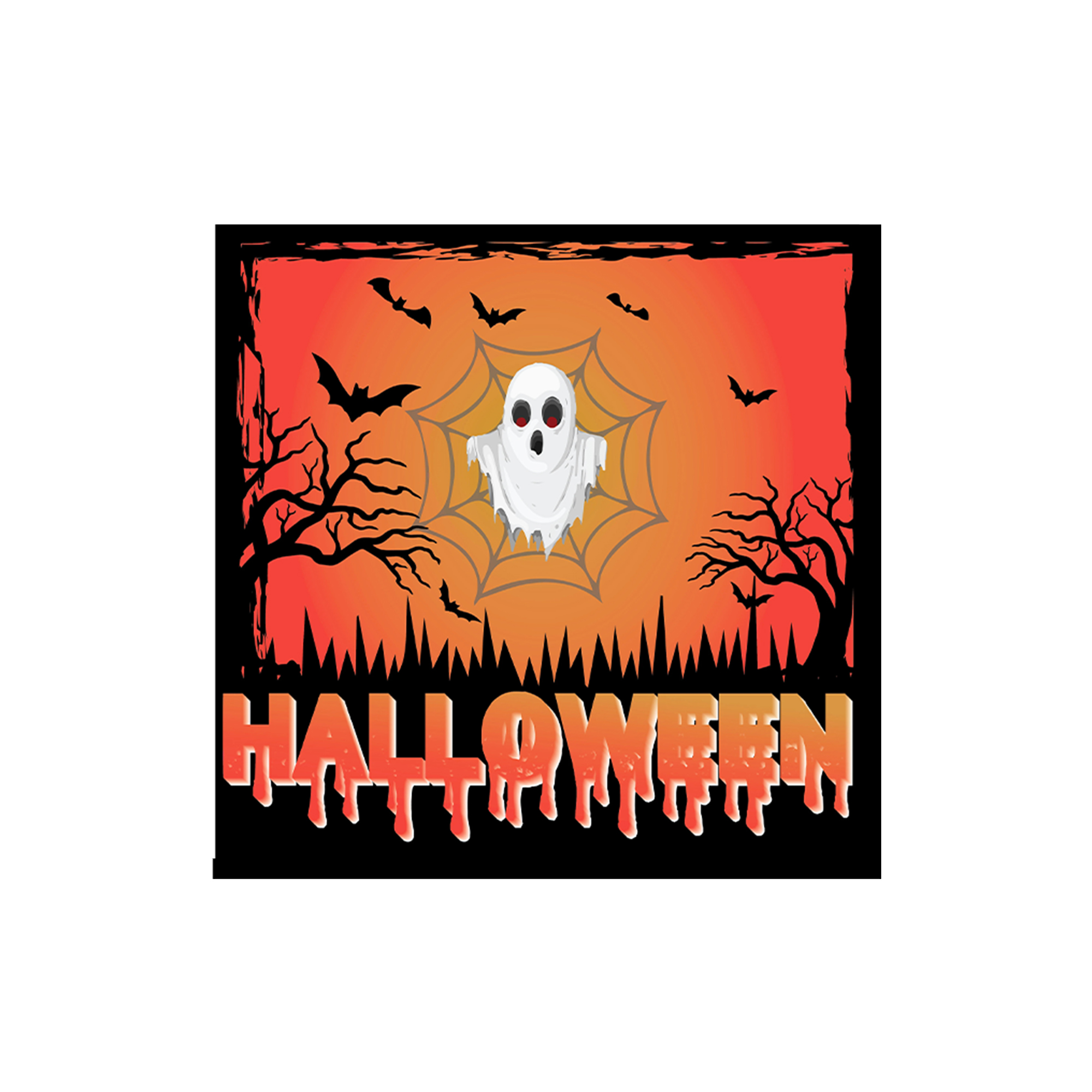 Halloween Theme Sunset and Ghost Pattern Napkin