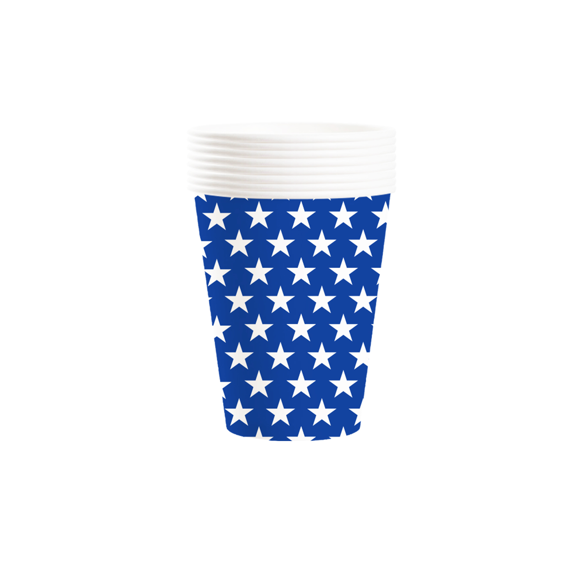 Independence Day Blue background White Stars 9oz Paper Cup