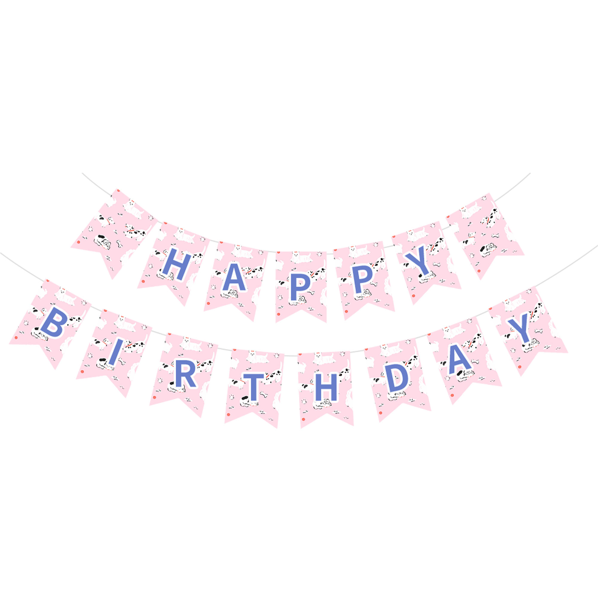 Animal Theme Pink Happy Birthday Paper Banner