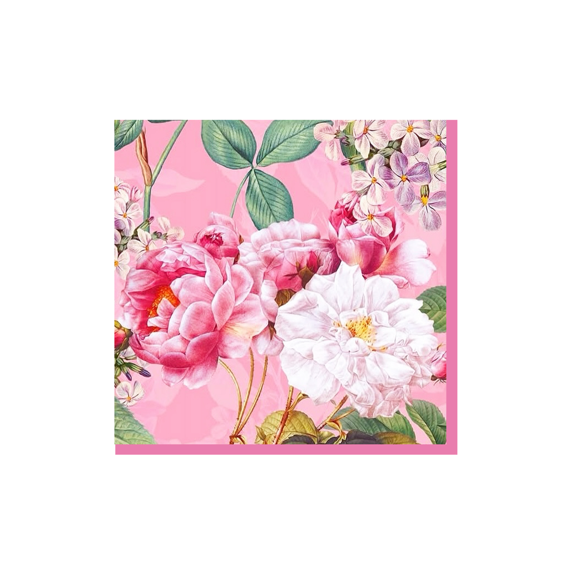 Flower Theme Large Pink Flowers Pattern Napkin
