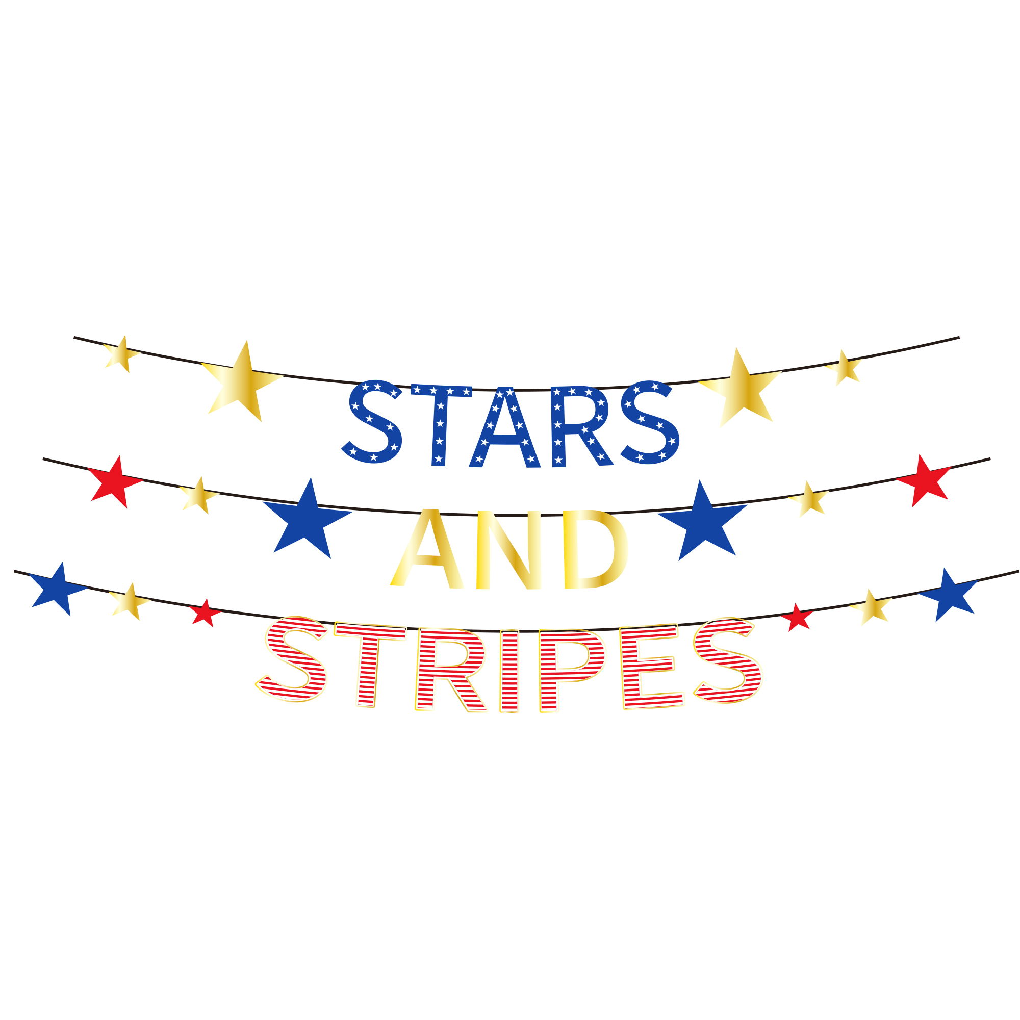 Independence Day Blue Star Paper Banner