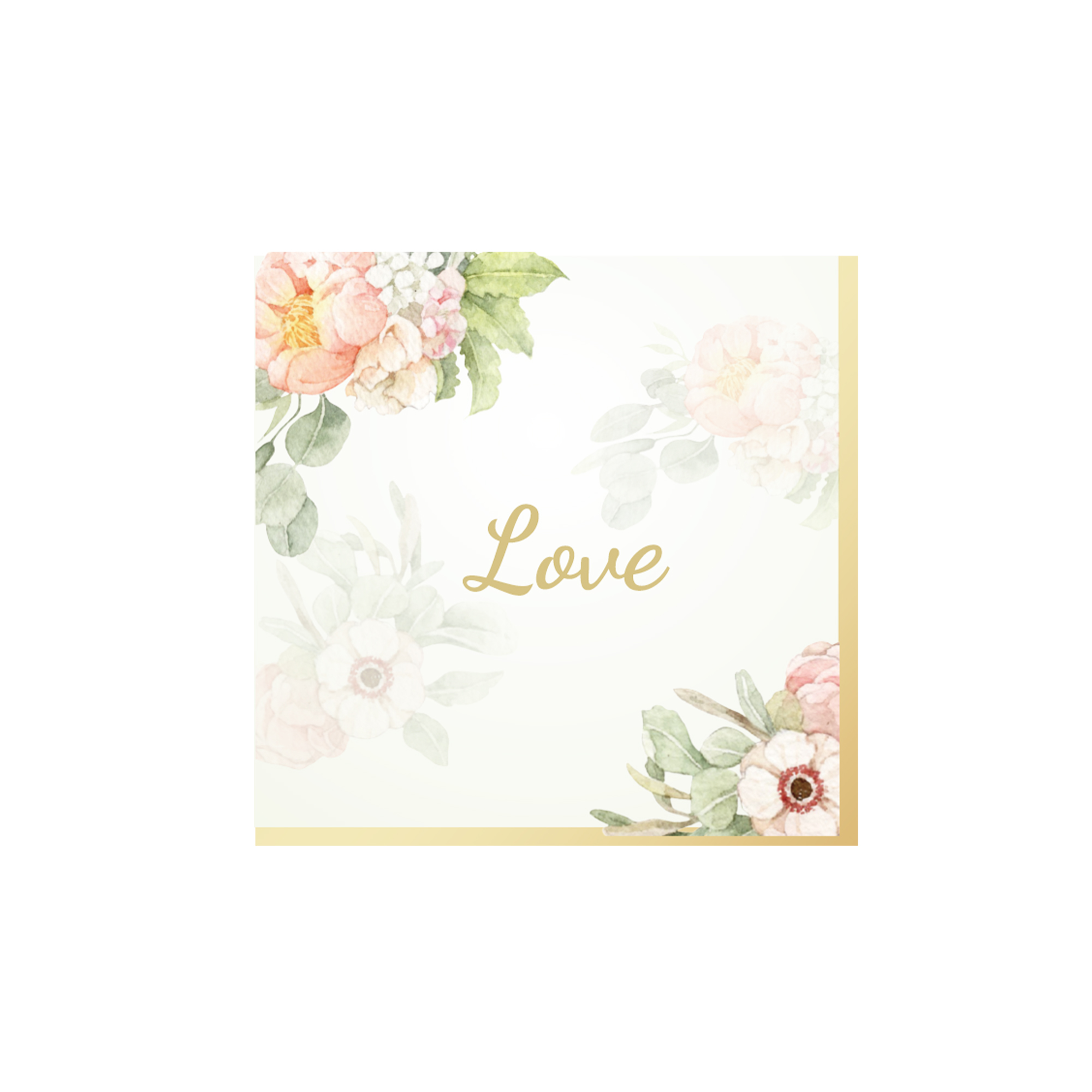 Wedding Theme Beige Background Pink Flower Pattern Napkin