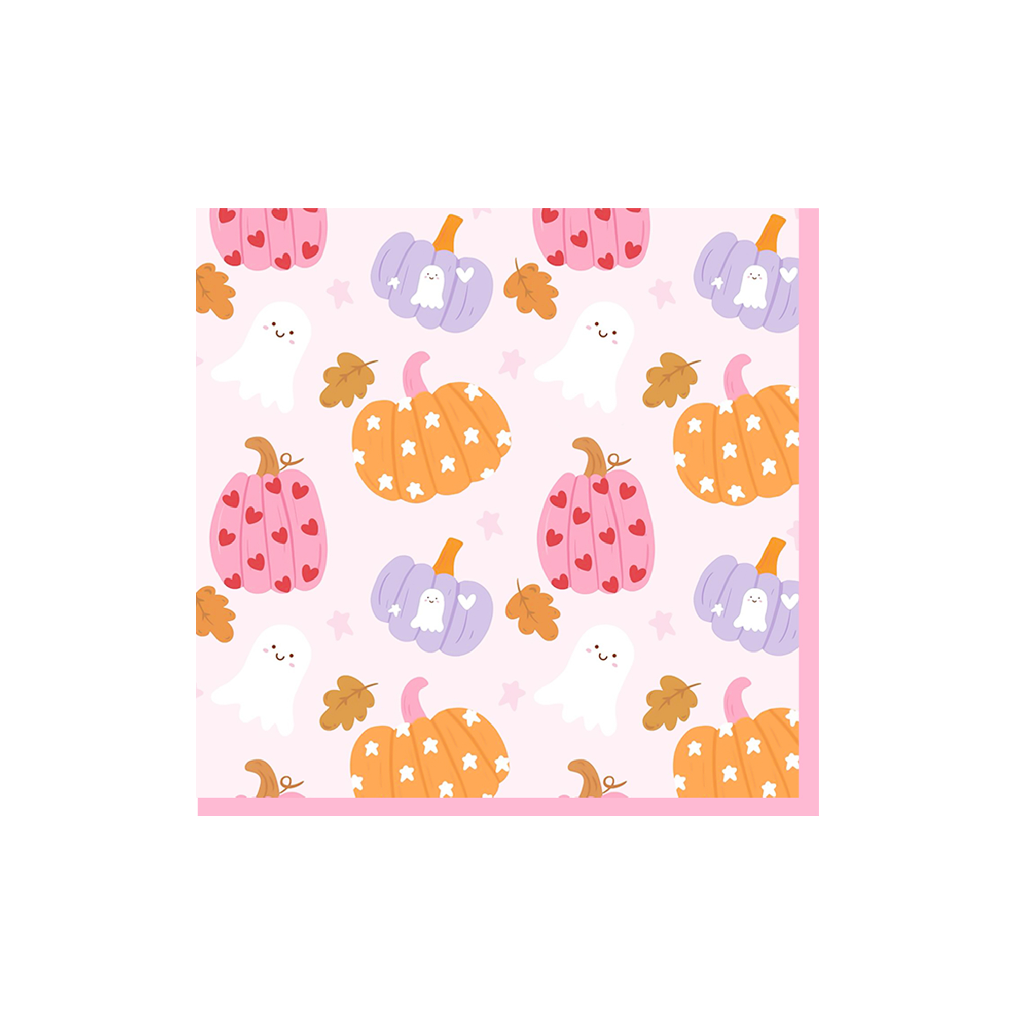 Halloween Theme Pink Background with Pumpkin Pattern Napkin