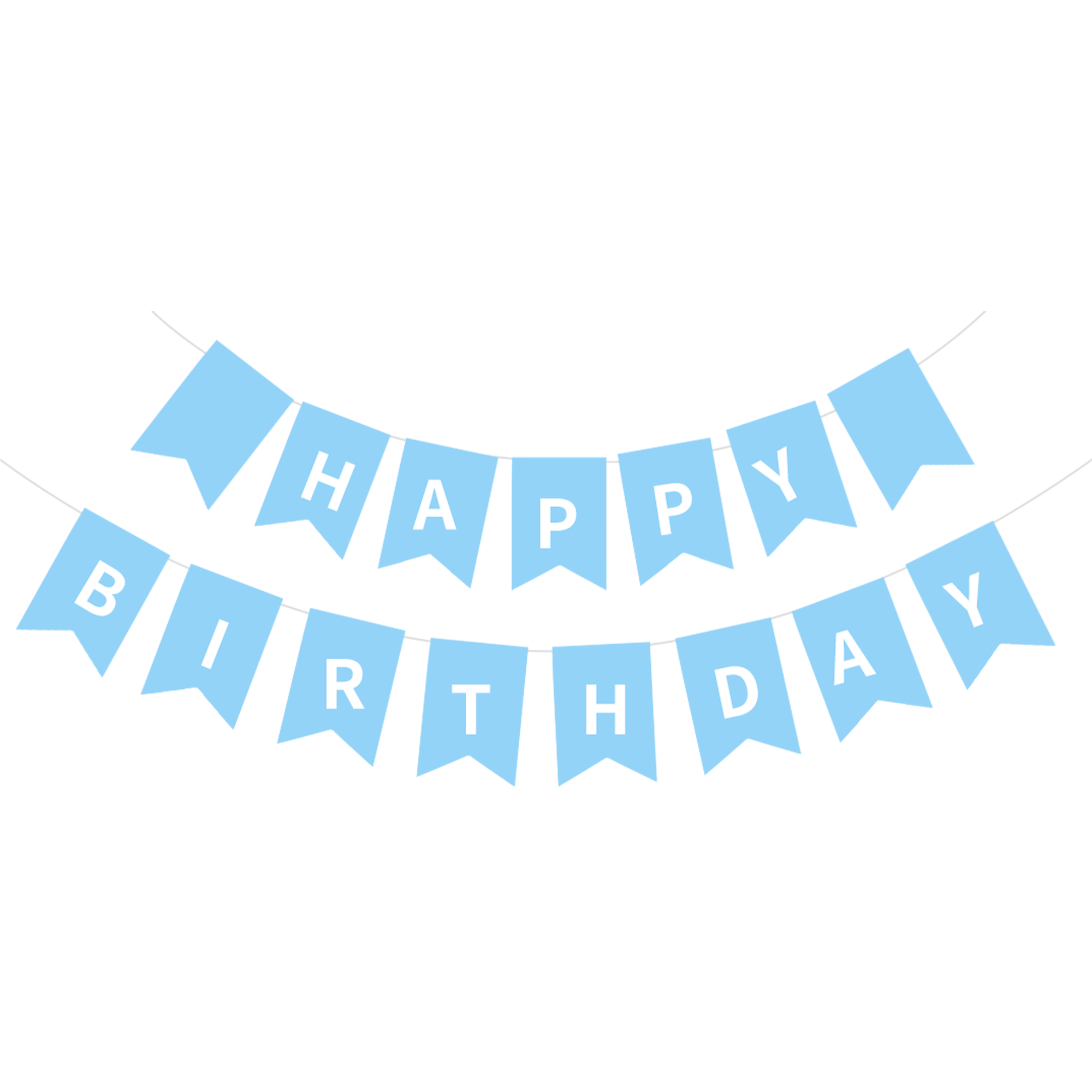 Solid Light Blue Happy Birthday Paper Banner
