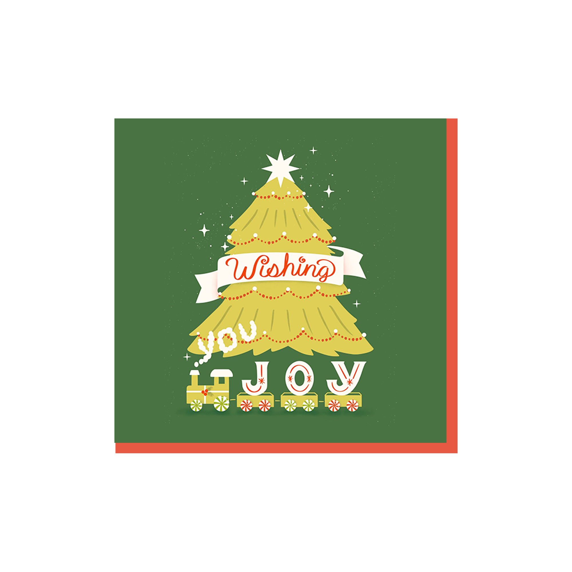 Christmas Theme Green Background and Christmas Tree Pattern Napkin