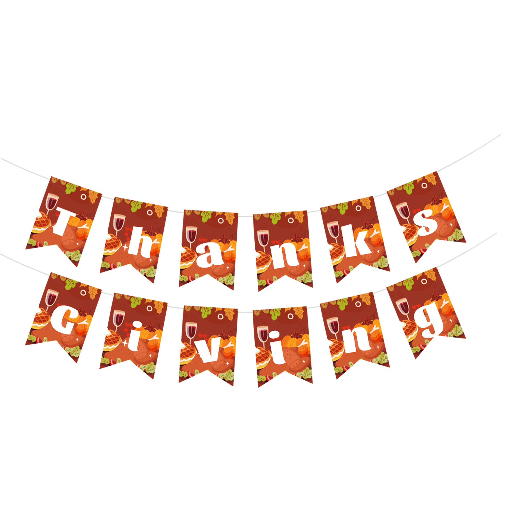 Thanks Giving Theme Pumpkin Paper Banner