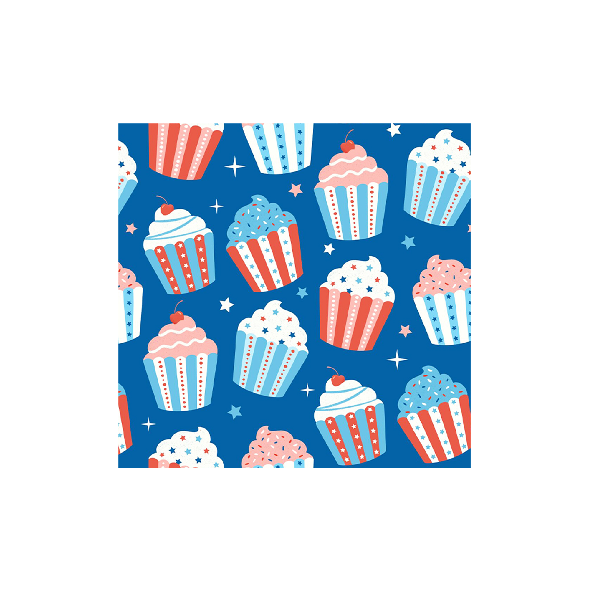 Independent Day Theme Blue Background Ice-cream Pattern Napkin