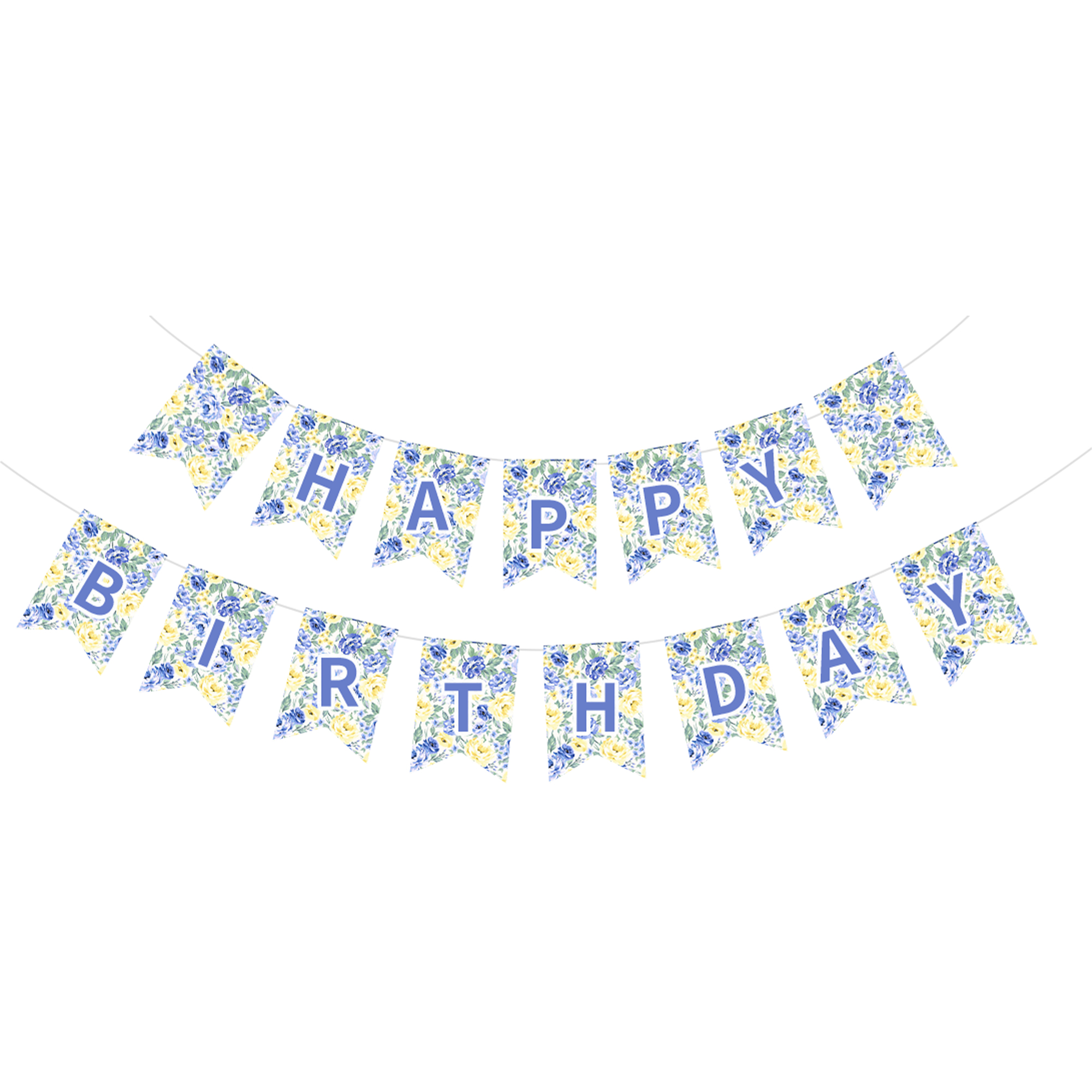 Floral Theme Pink and Yellow Flower Paper Banner