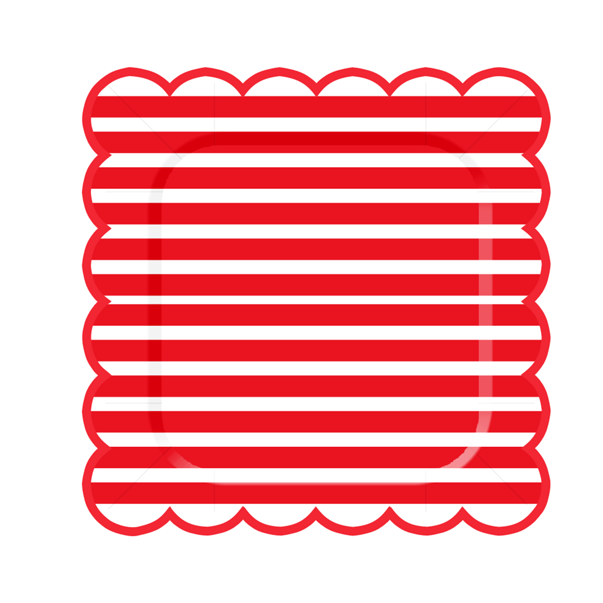 Independence Day White background Red Stripe Square Dinner Plate