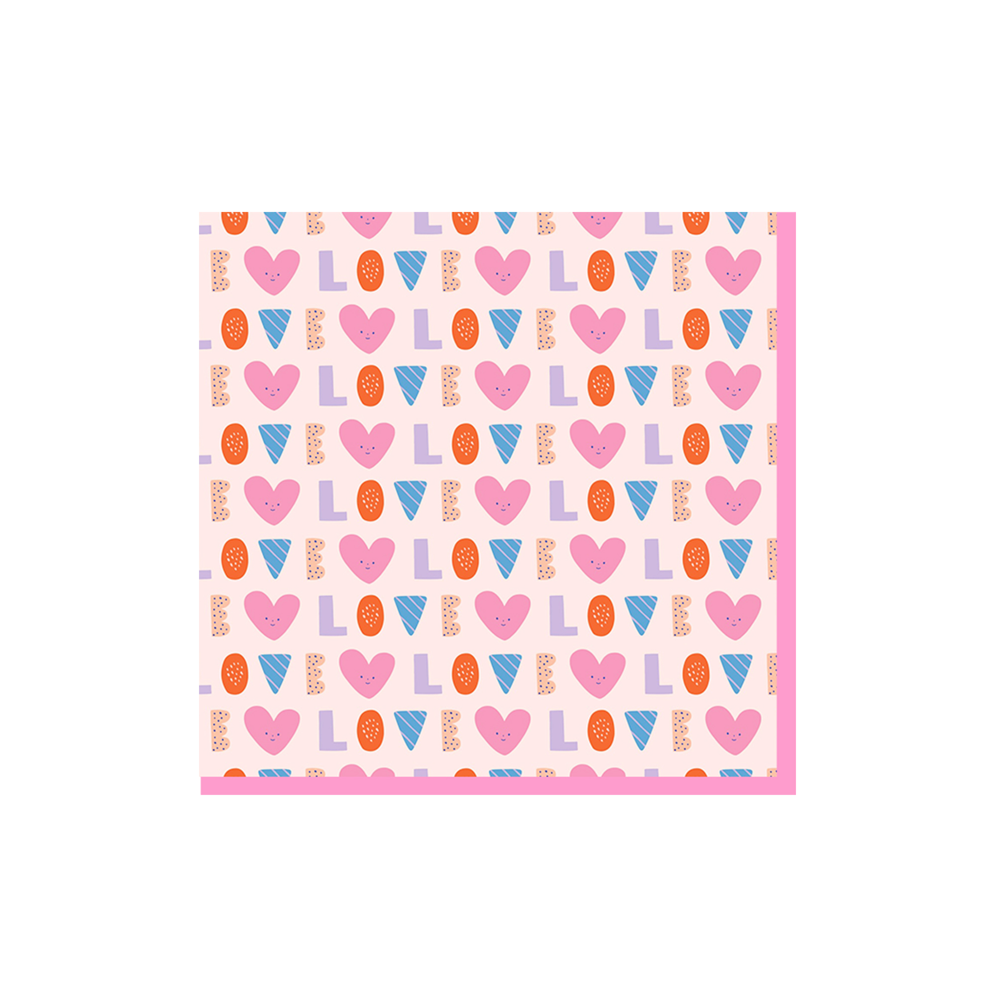 Valentine Theme Pink Heart Pattern Napkin