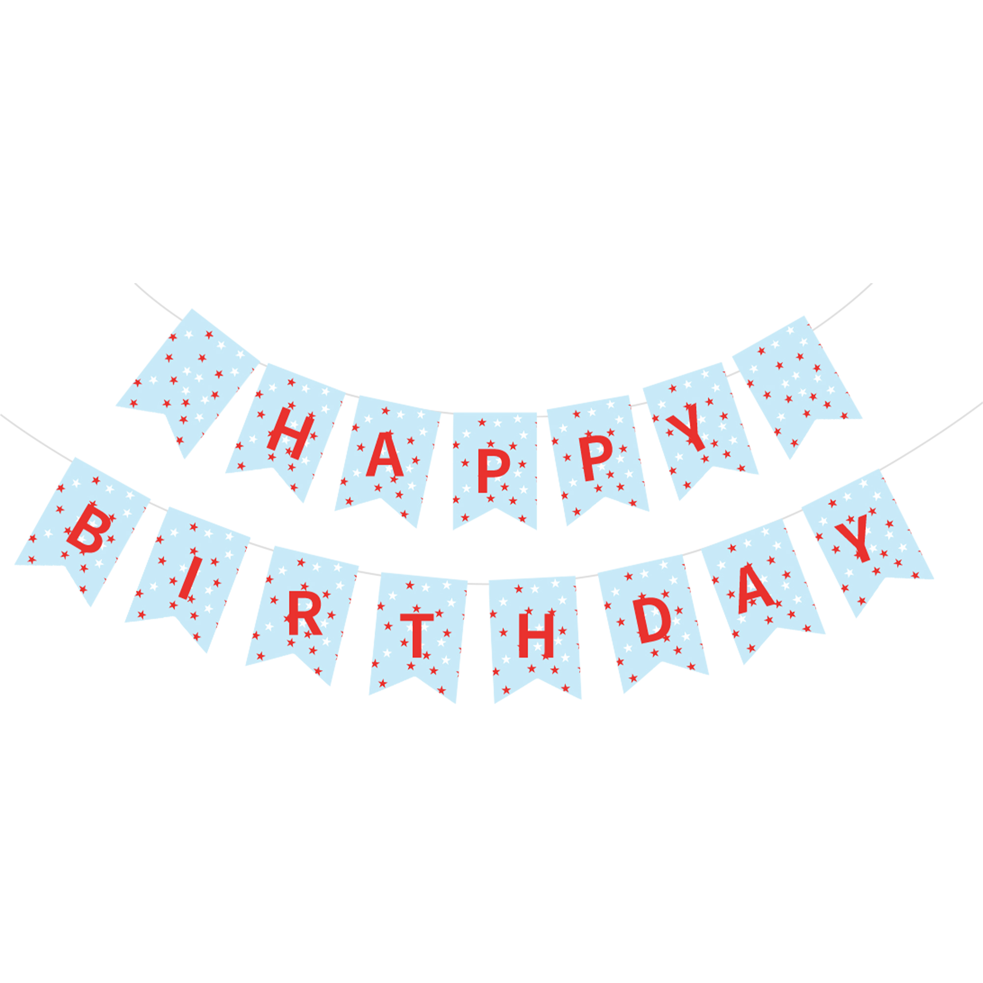 Summer Theme Light Blue Happy Birthday Paper Banner