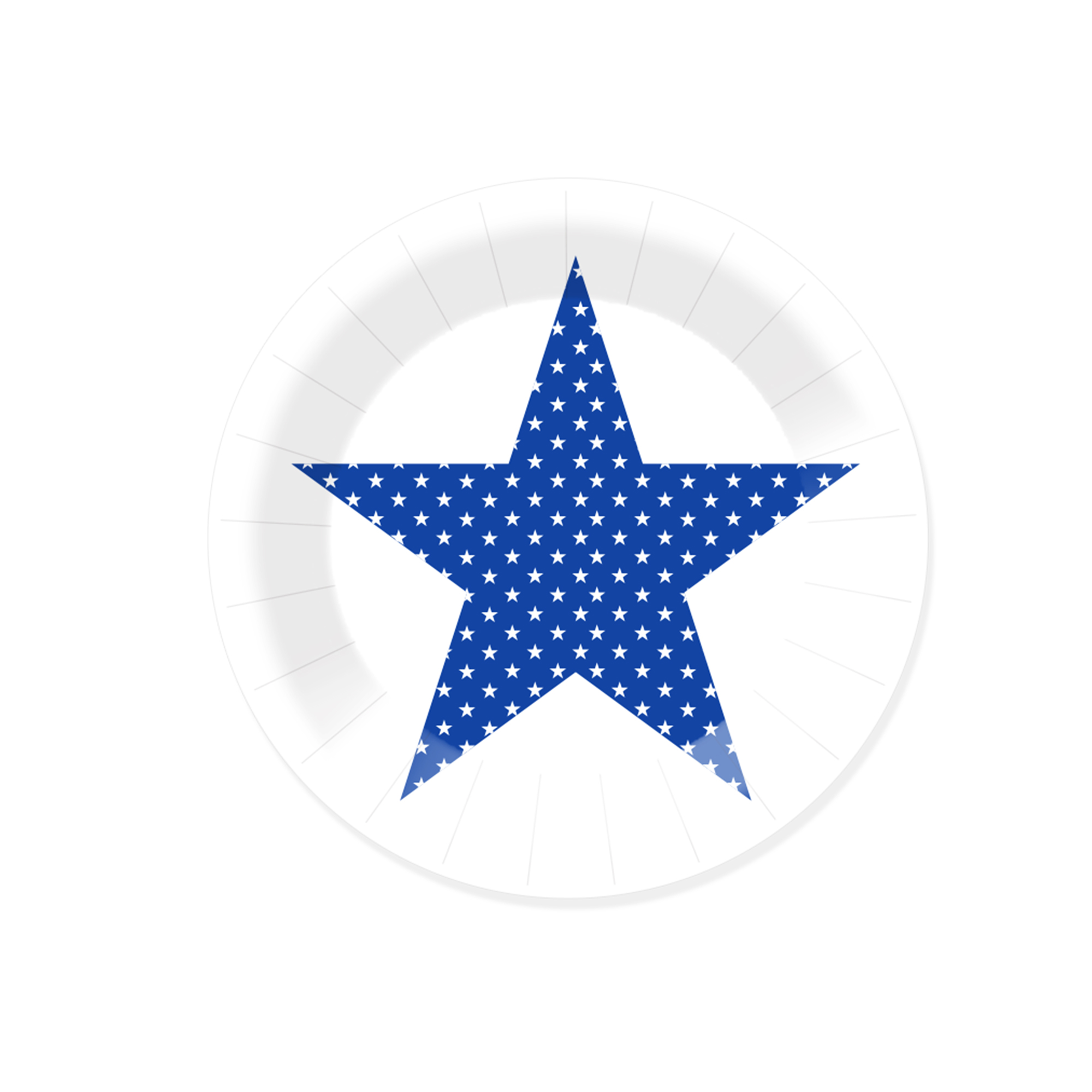 Independence Day Blue Star Dessert Plate