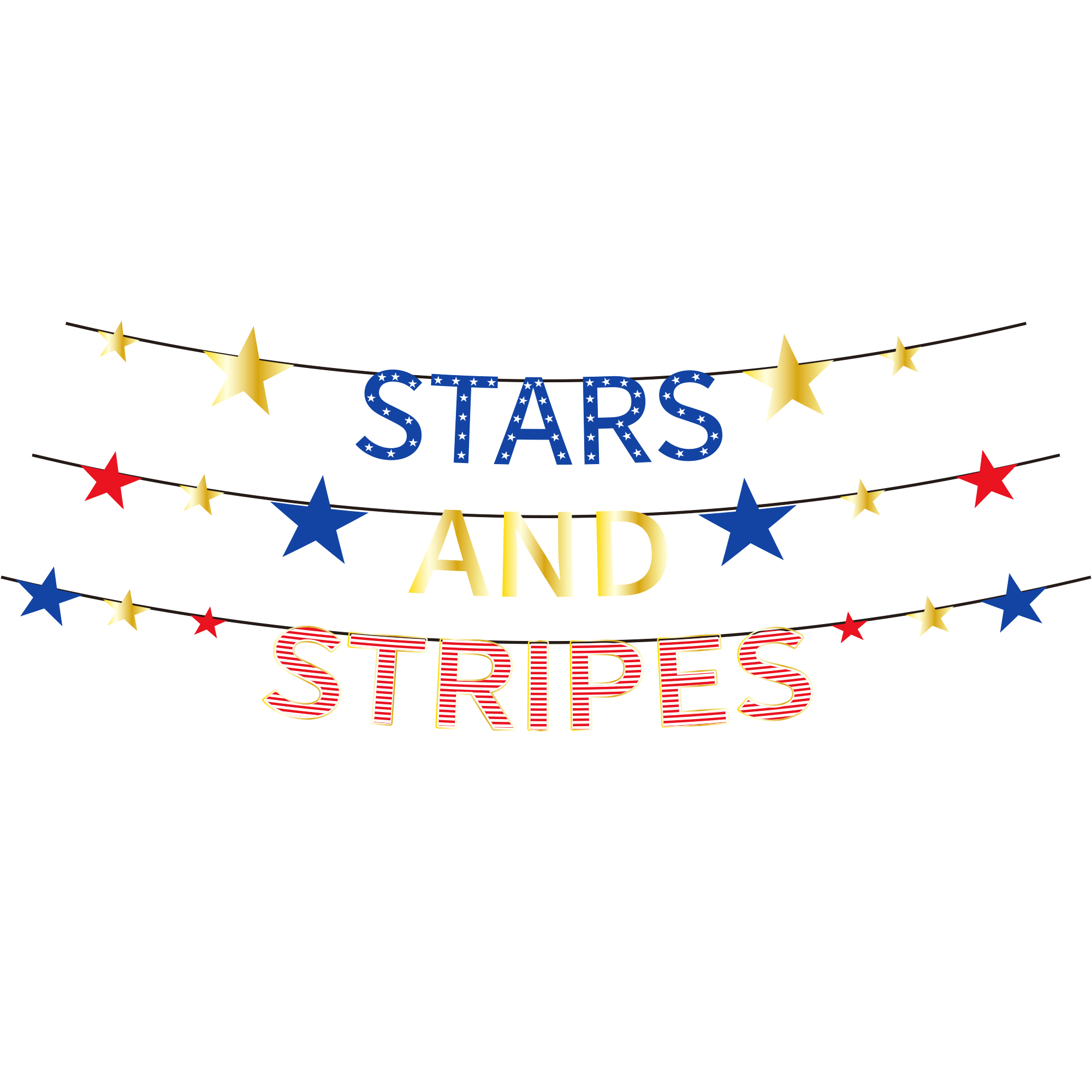 Independence Day Blue Star Paper Banner