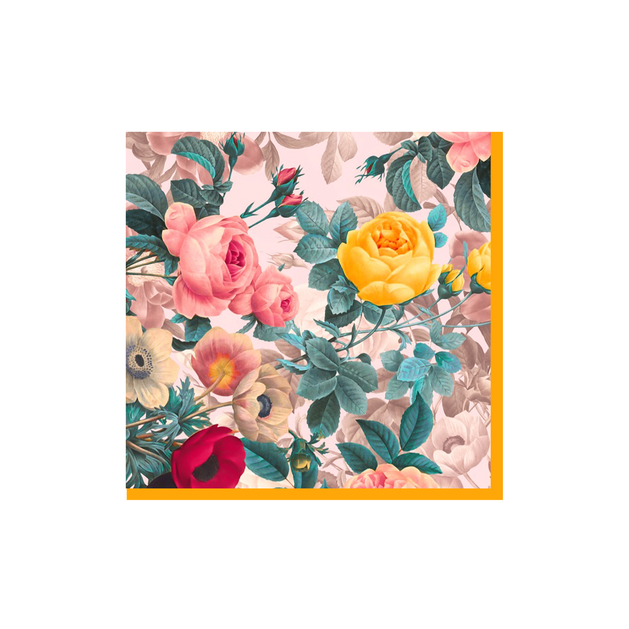 Flower Theme Light Pink Background Yellow Flower Pattern Napkin