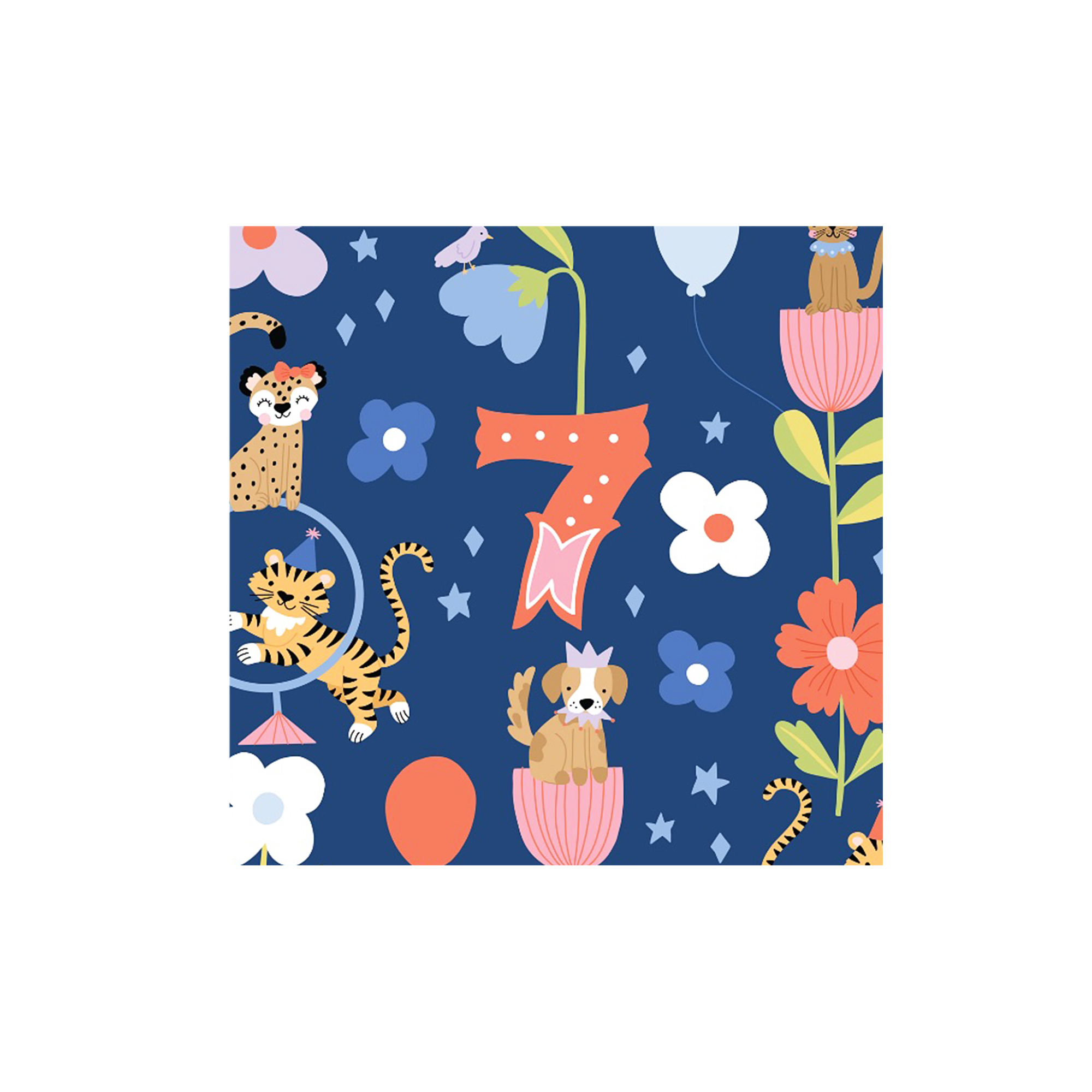 Animal Theme Blue Background Animal Pattern Napkin