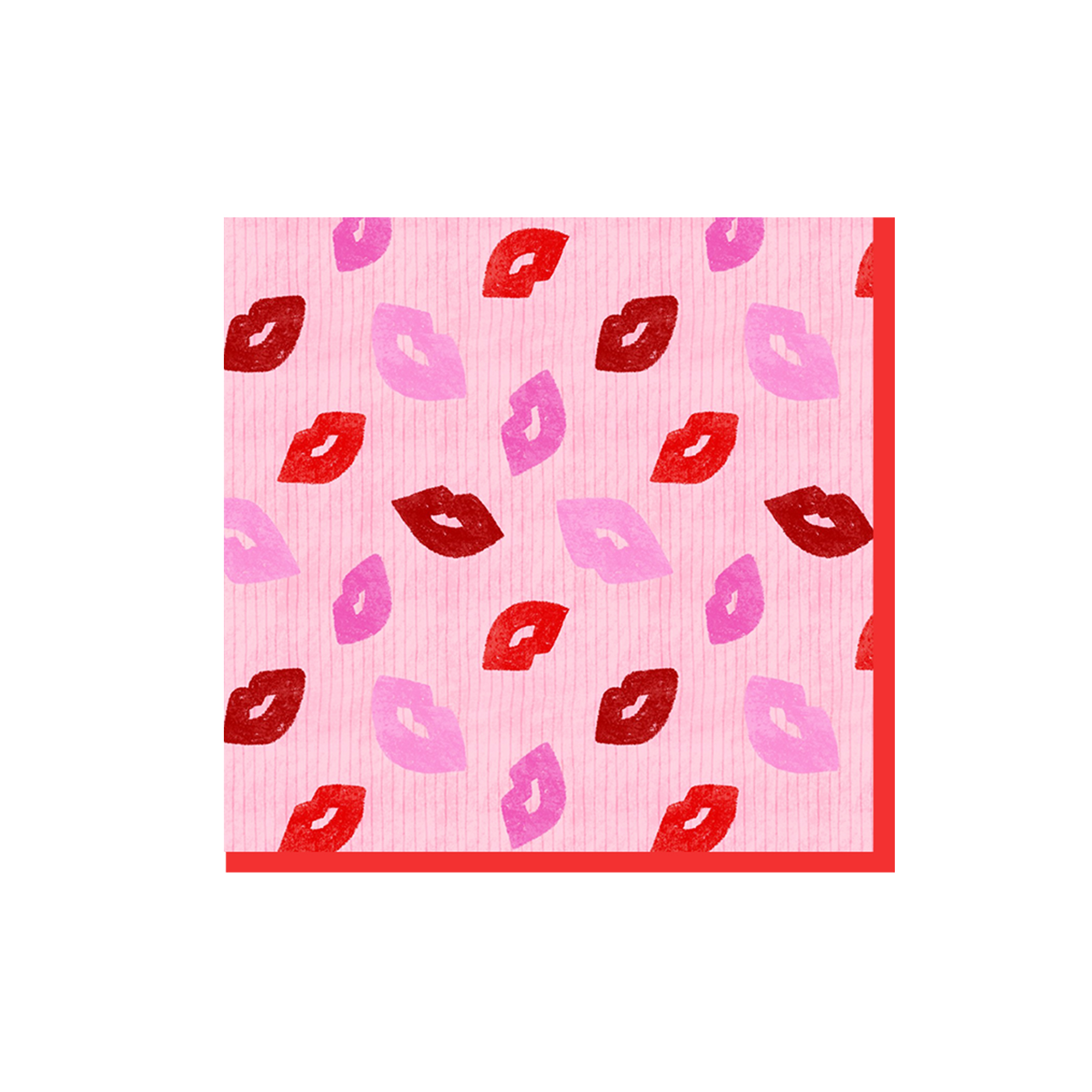Valentine Theme Red and Pink Lips Pattern Napkin