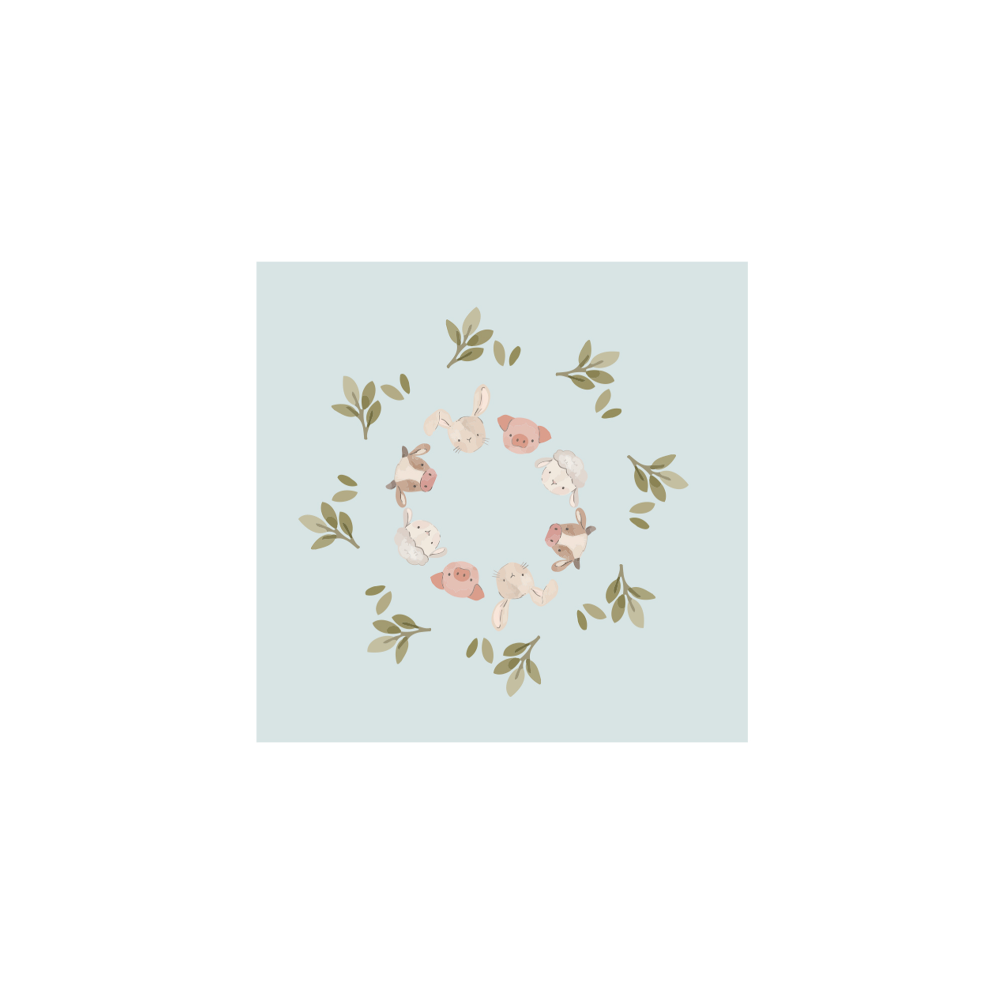 Animal Themed Blue Background Napkin