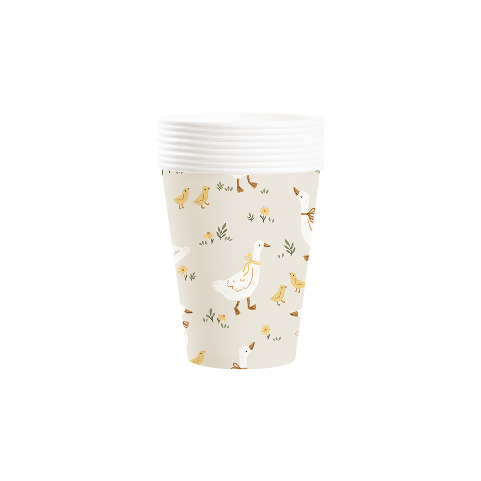 Animal Themed Green Background Goose 9 oz Paper Cup