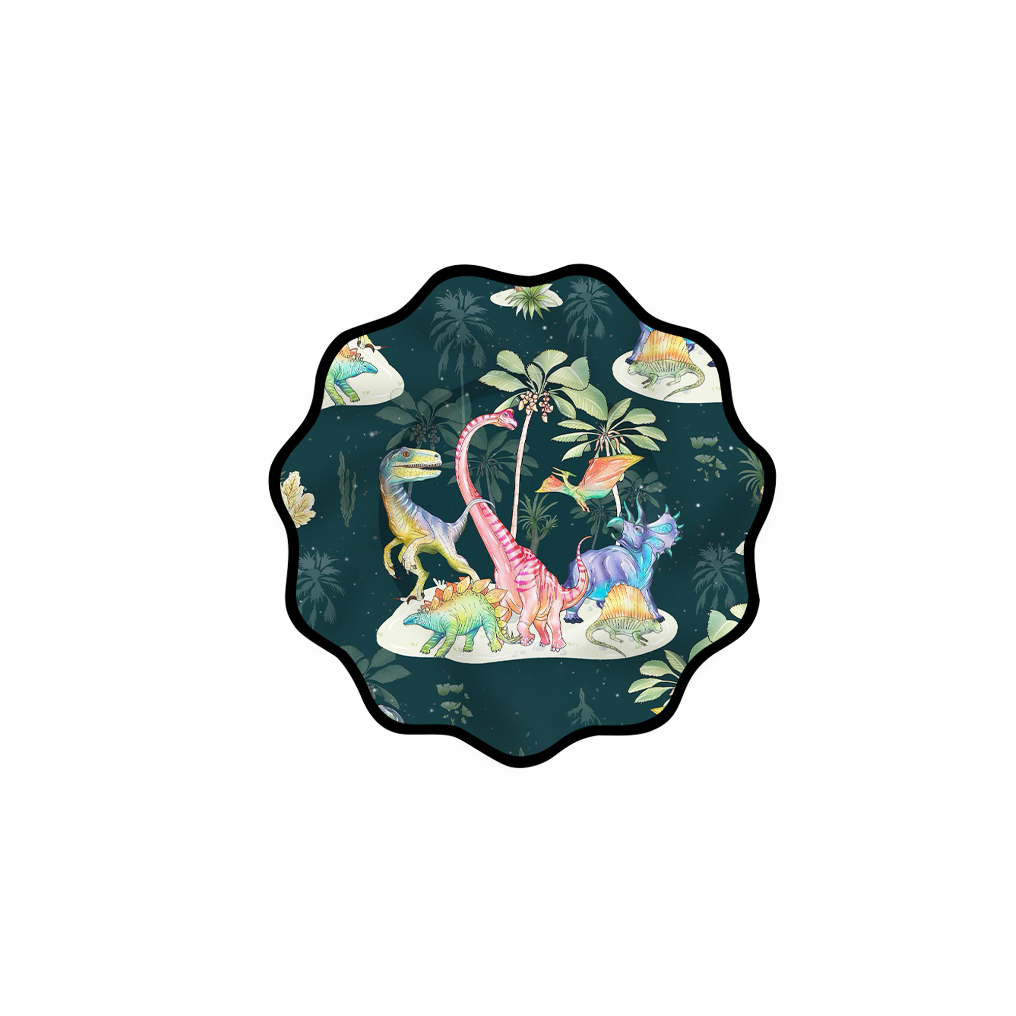 Dinosaur Jungle Theme Dessert Plate 