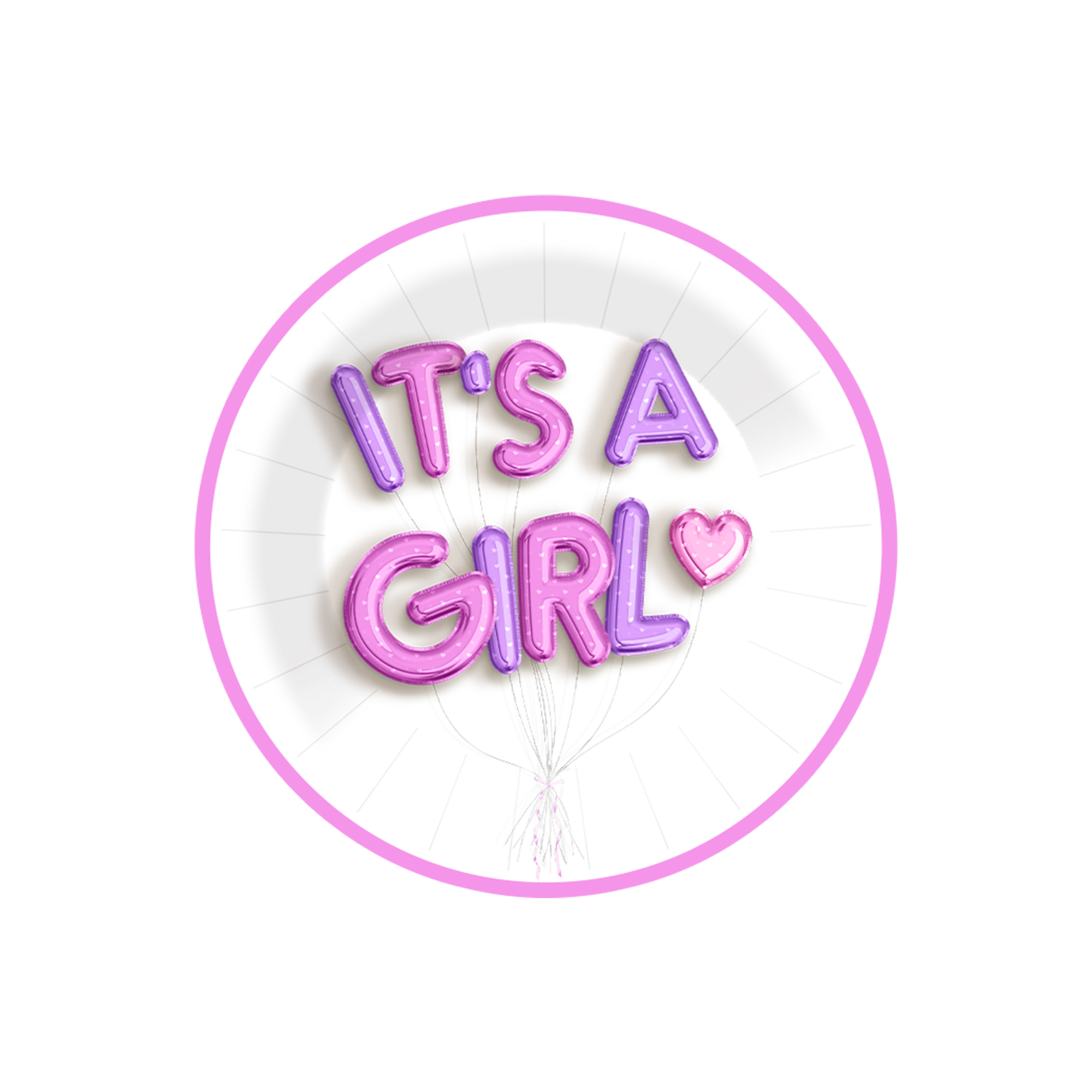 Gender Reveal Theme Pink Round Dessert Plate