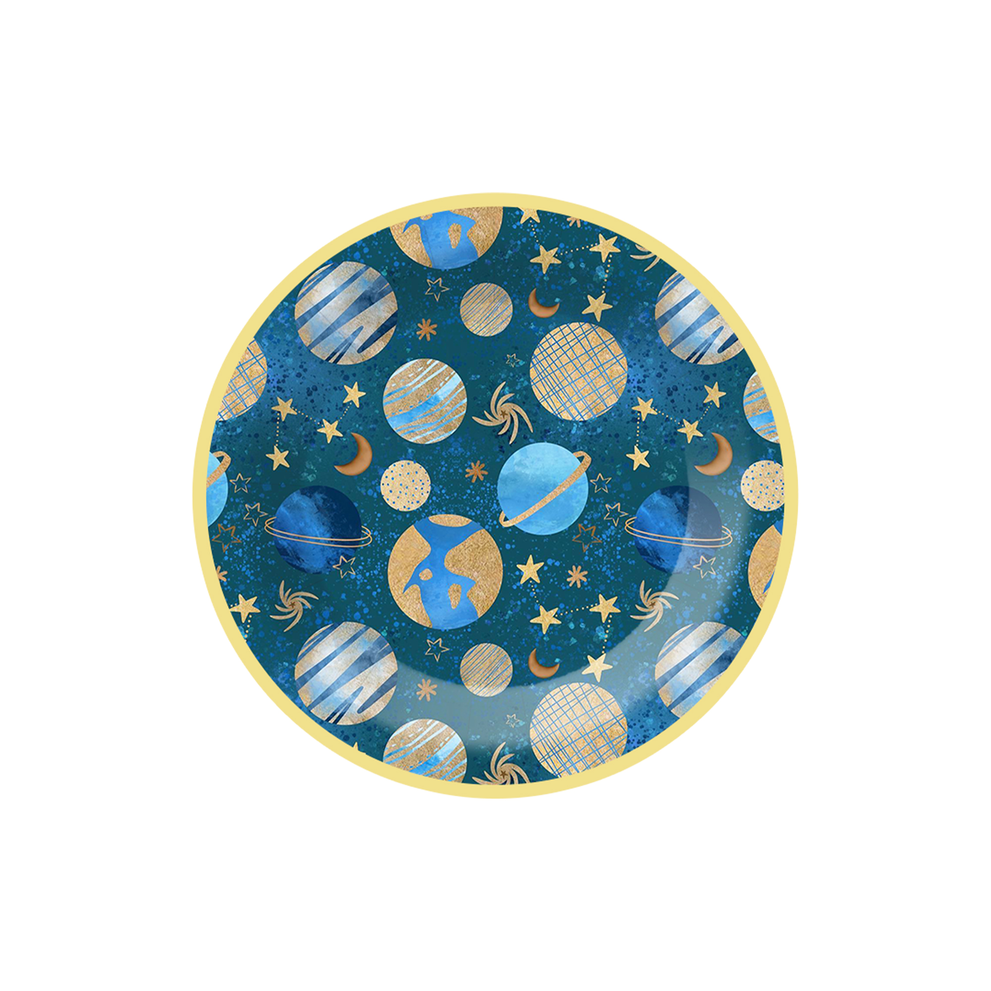 Space Theme Dark Blue Dessert Plate