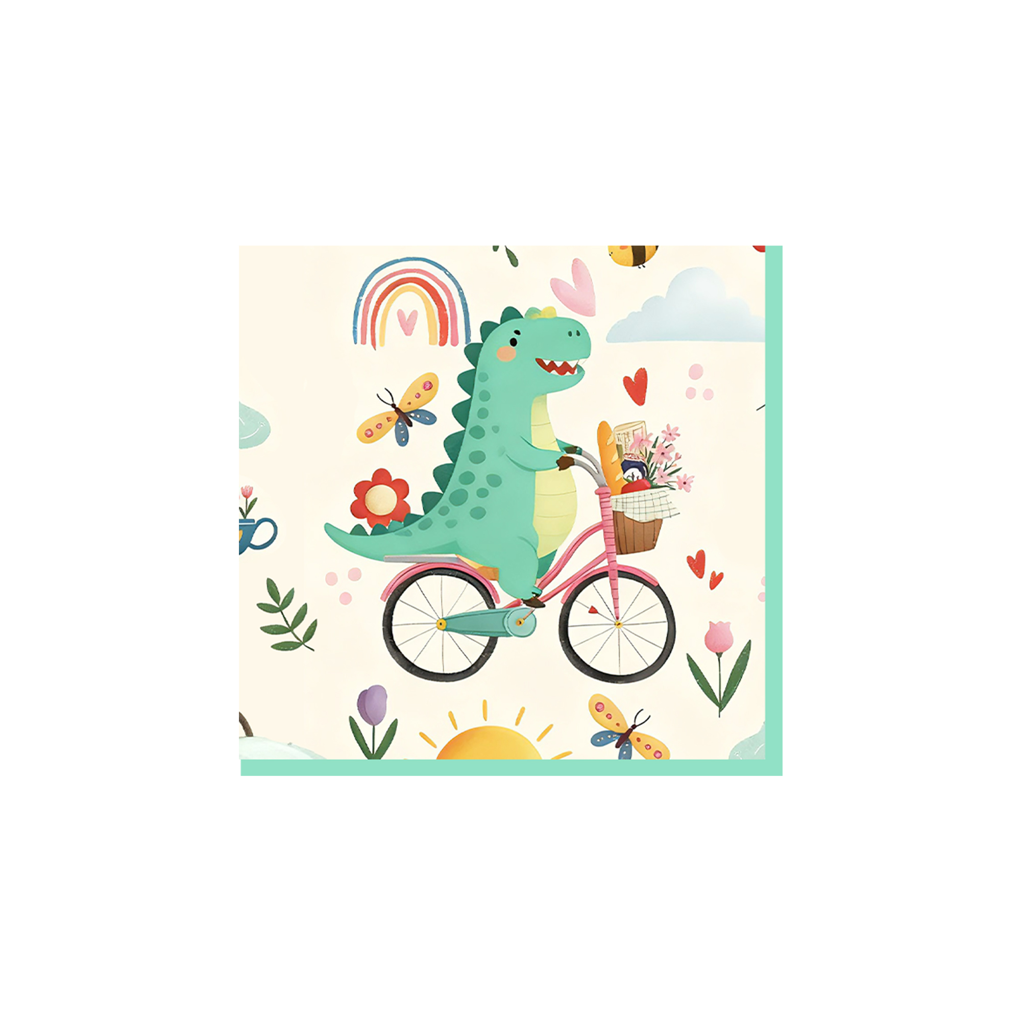 Animal Themed Dinosaur Hamster Element Napkin