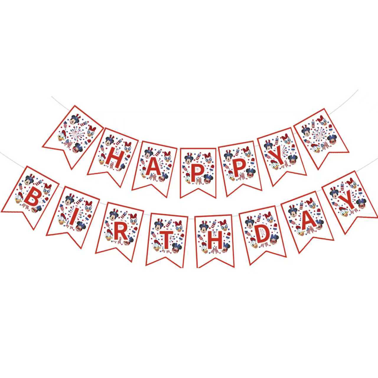 Cartoon Theme Happy Birthday Paper Banner