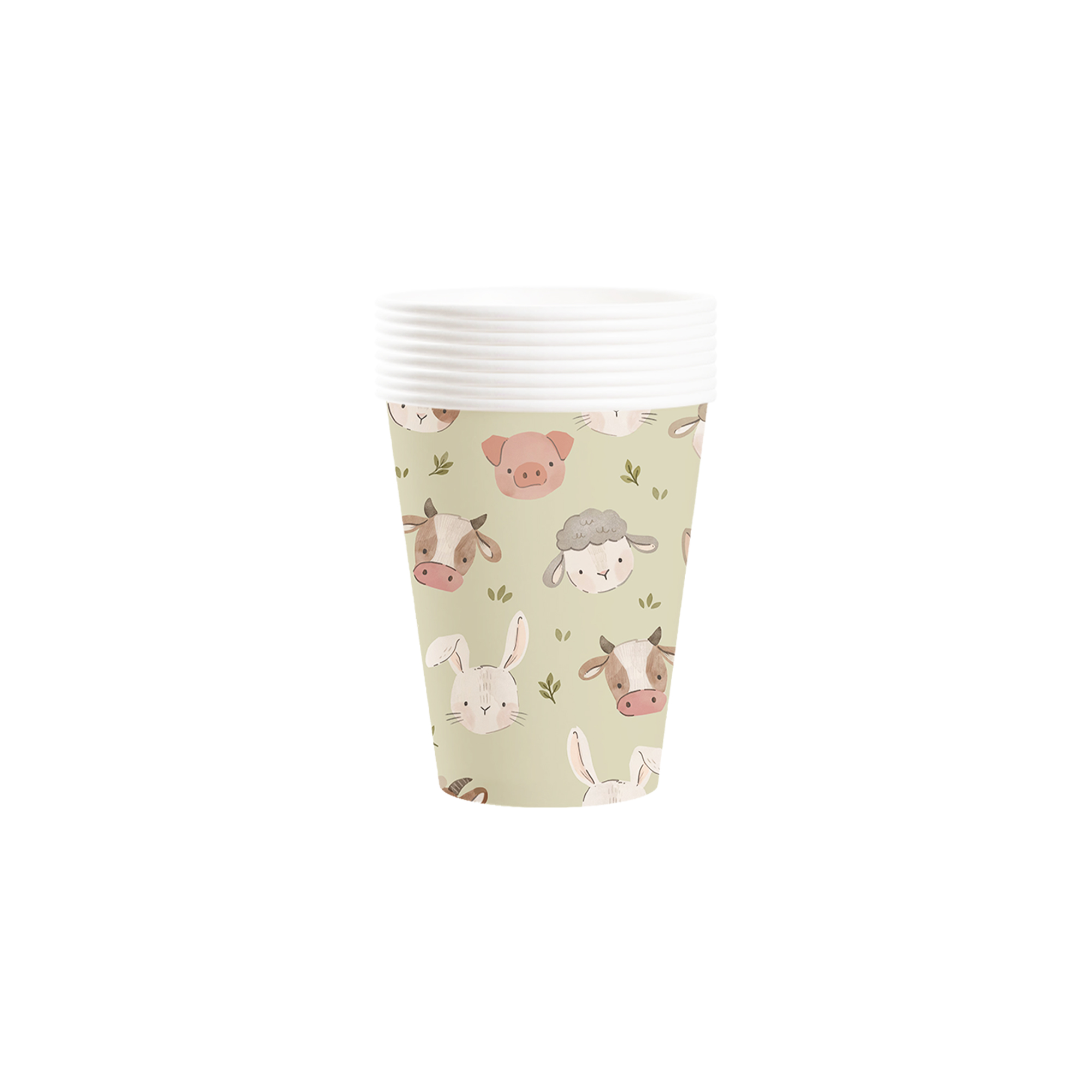 Animal Themed Green Background 9 oz Paper Cup