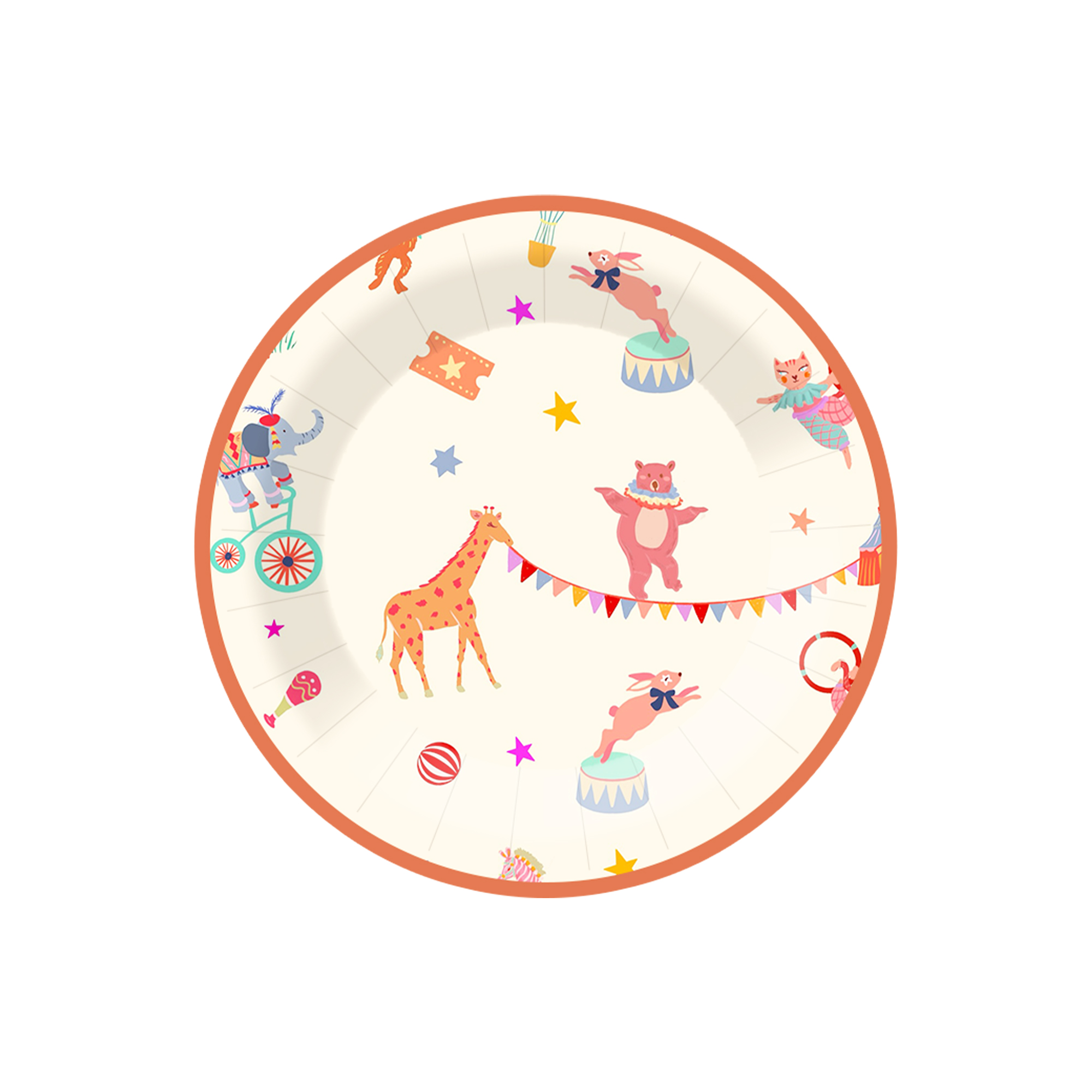 Animal Circus Theme Round Dessert Plate